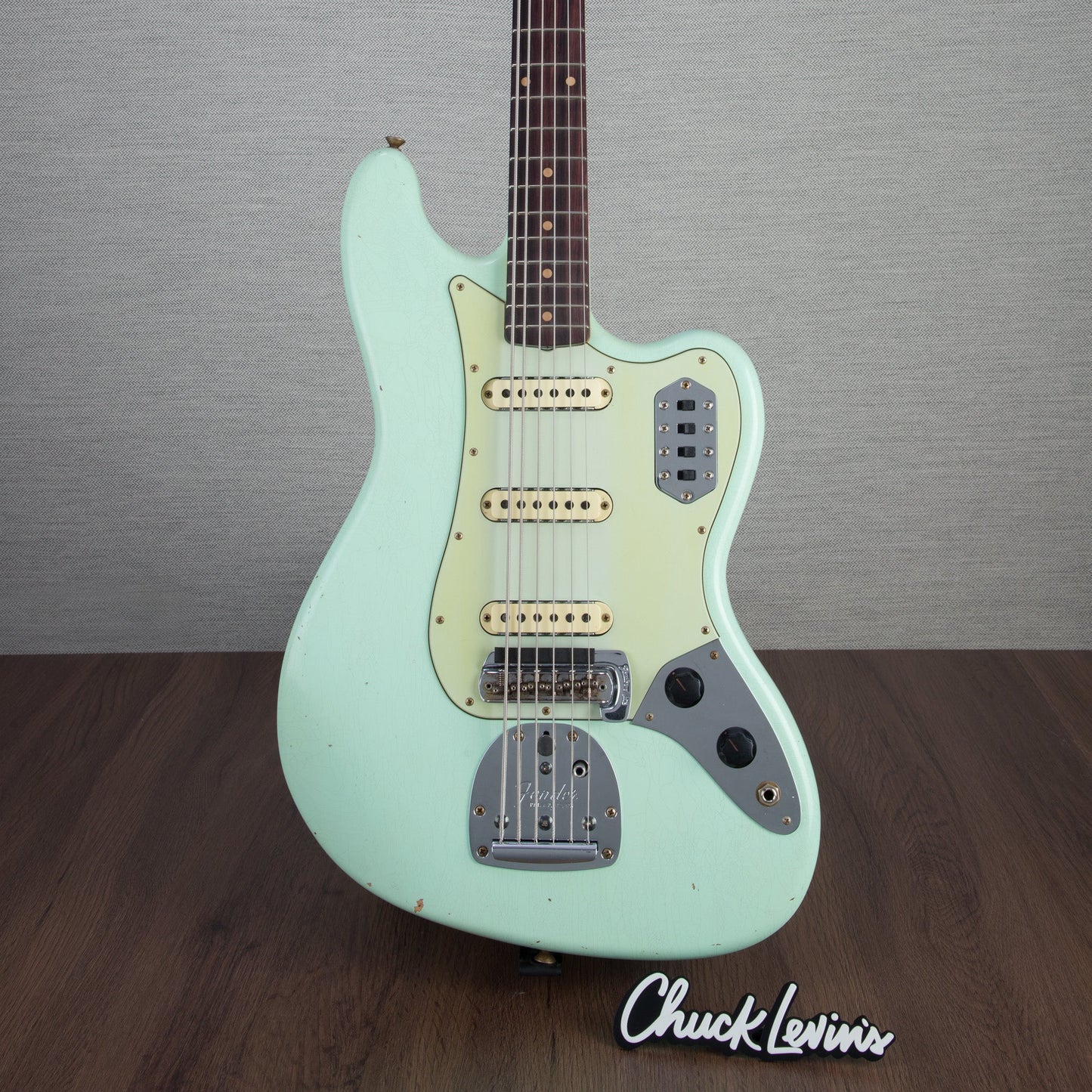 Fender Custom Shop Limited Edition Bass VI Journeyman Relic - Faded Aged Surf Green