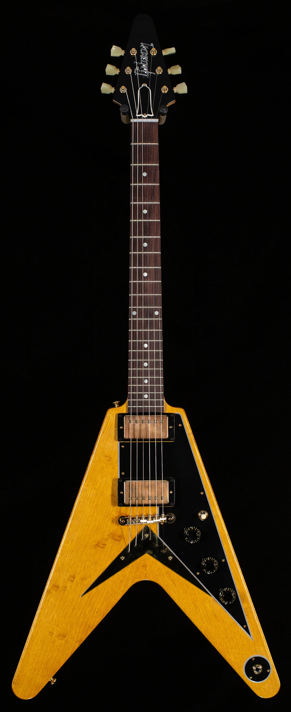 Gibson Custom Shop 1958 Korina Flying V Black Pickguard Natural (284)