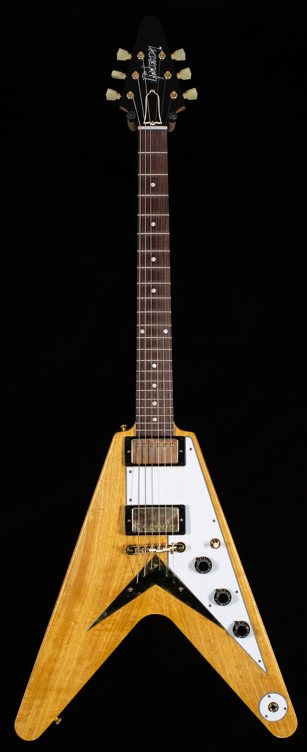Gibson Custom Shop 1958 Korina Flying V White Pickguard Natural (313)