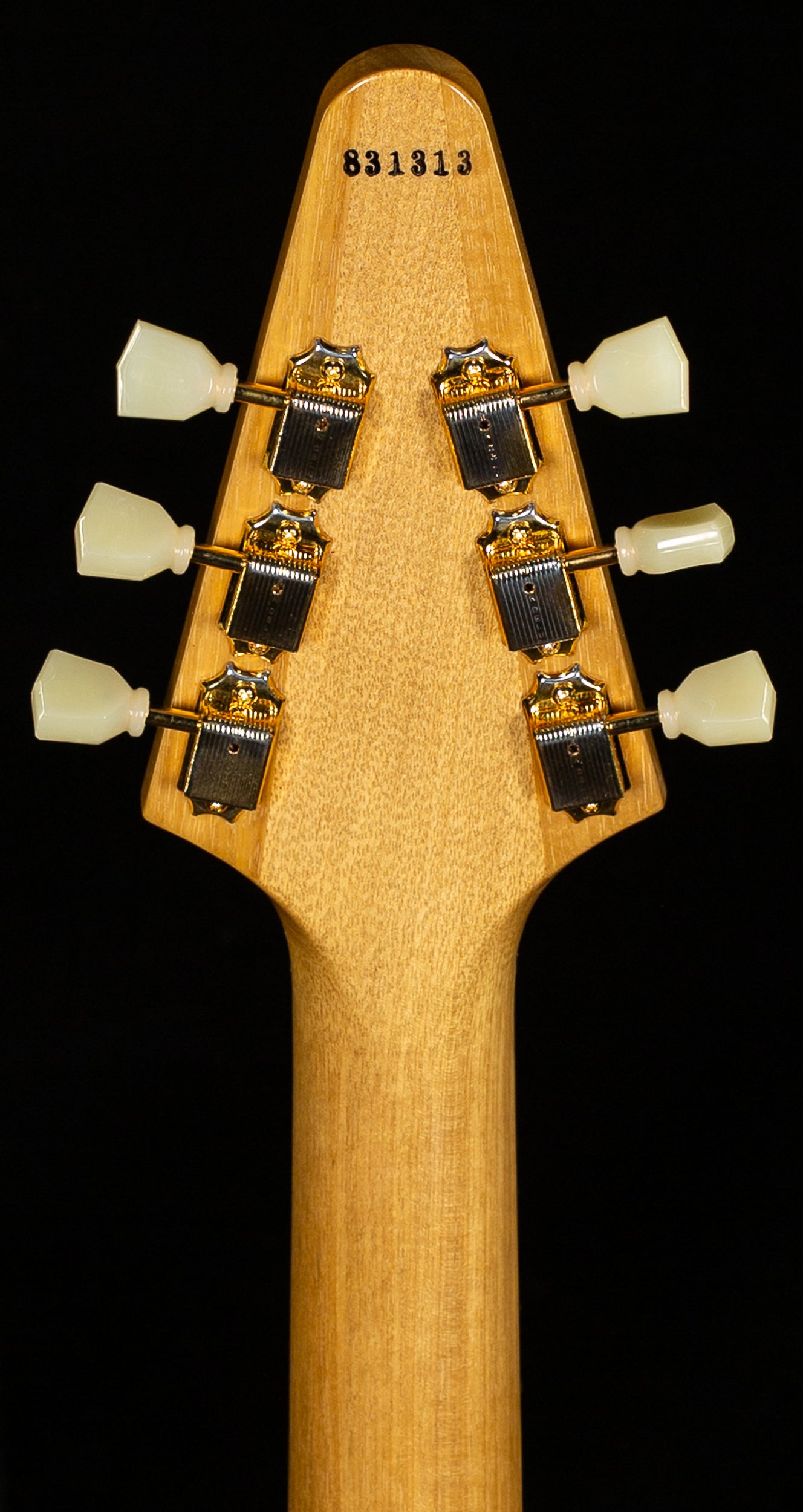 Gibson Custom Shop 1958 Korina Flying V White Pickguard Natural (313)