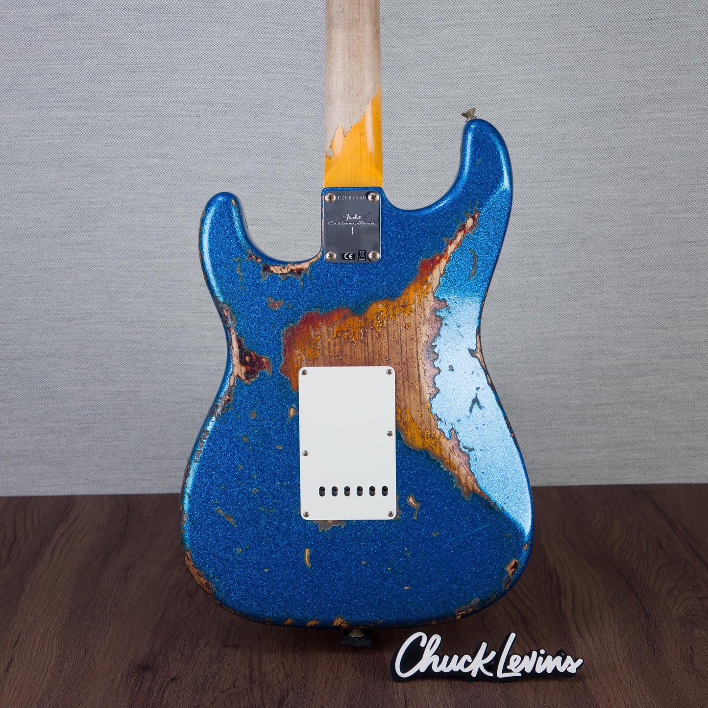 Fender Custom 1961 Stratocaster Electric Guitar Super Heavy Relic - Blue Sparkle over 3-Color Sunburst - #CZ587365