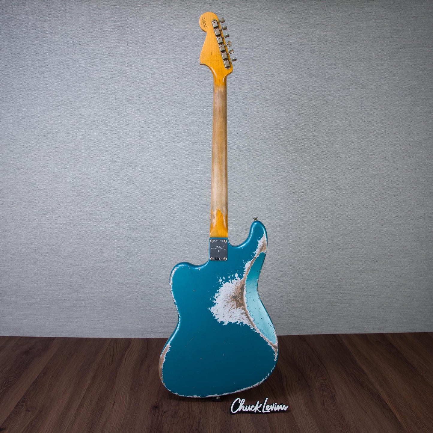 Fender Custom Shop 1962 Bass VI Super Heavy Relic Electric Guitar - Faded Ocean Turquoise - #CZ591279