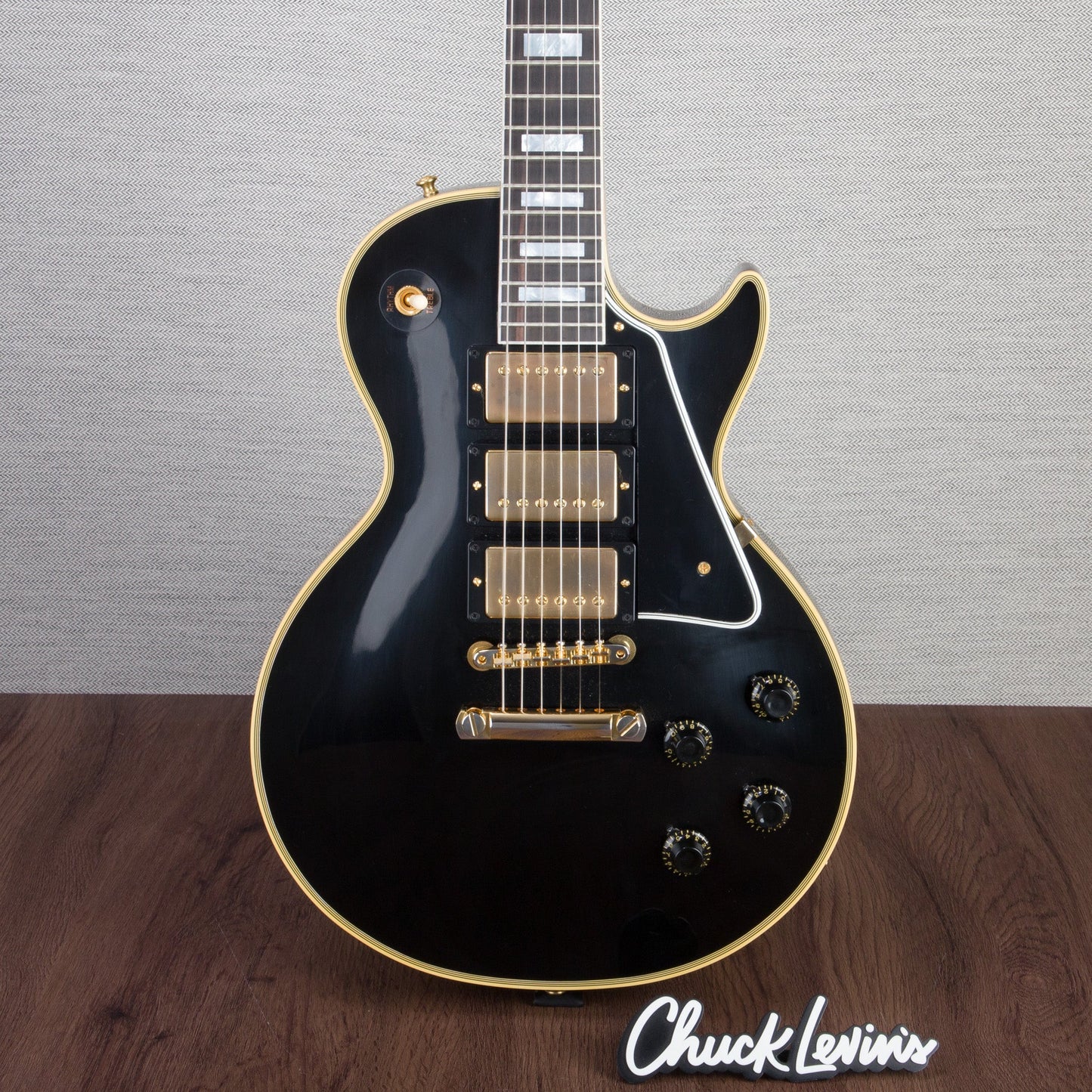 Gibson Custom Shop 1957 Les Paul Custom 3-Pickup Reissue Electric Guitar - Ebony - #74304