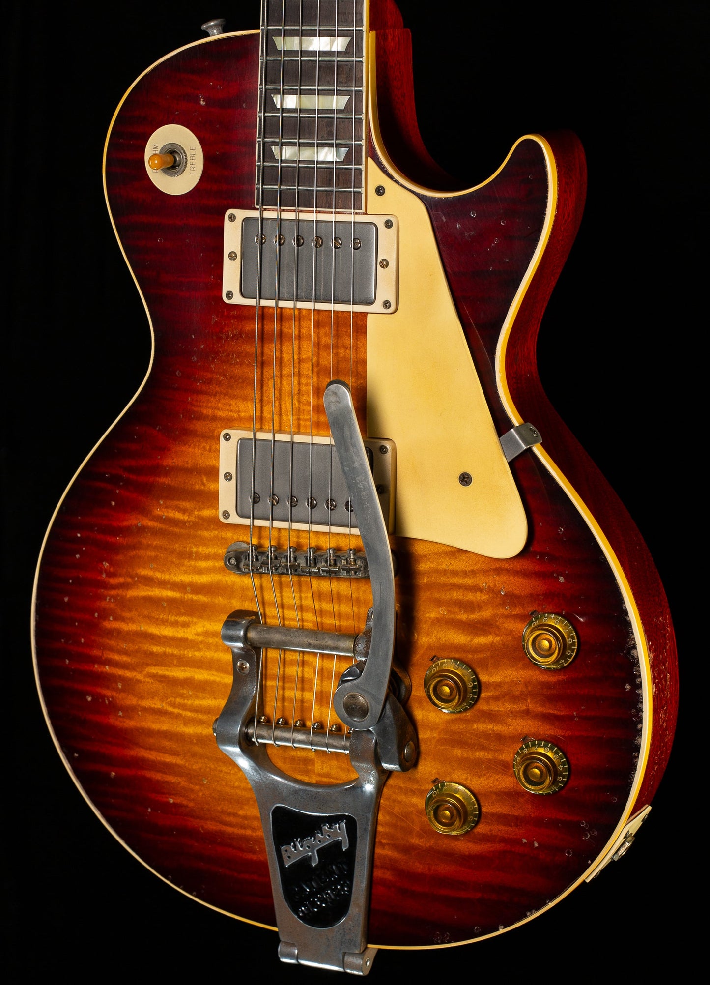Gibson Custom Shop 1959 Les Paul Standard Brazilian Rosewood Tom's Tri-Burst Bigsby Murphy Lab Aged (065)