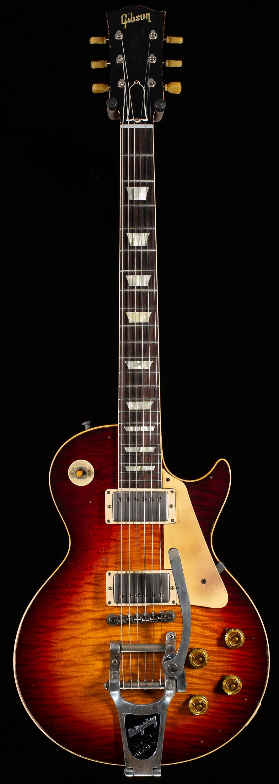 Gibson Custom Shop 1959 Les Paul Standard Brazilian Rosewood Tom's Tri-Burst Bigsby Murphy Lab Aged 073)