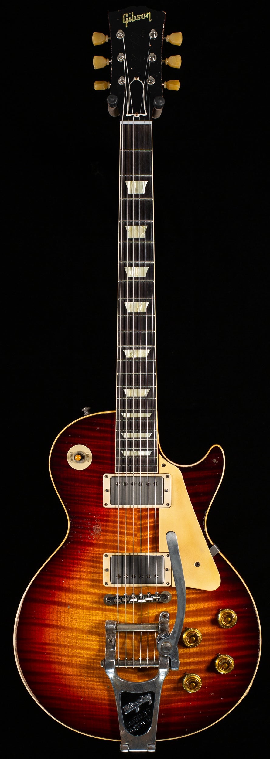 Gibson Custom Shop 1959 Les Paul Standard Brazilian Rosewood Tom's Tri-Burst Bigsby Murphy Lab Aged (074)