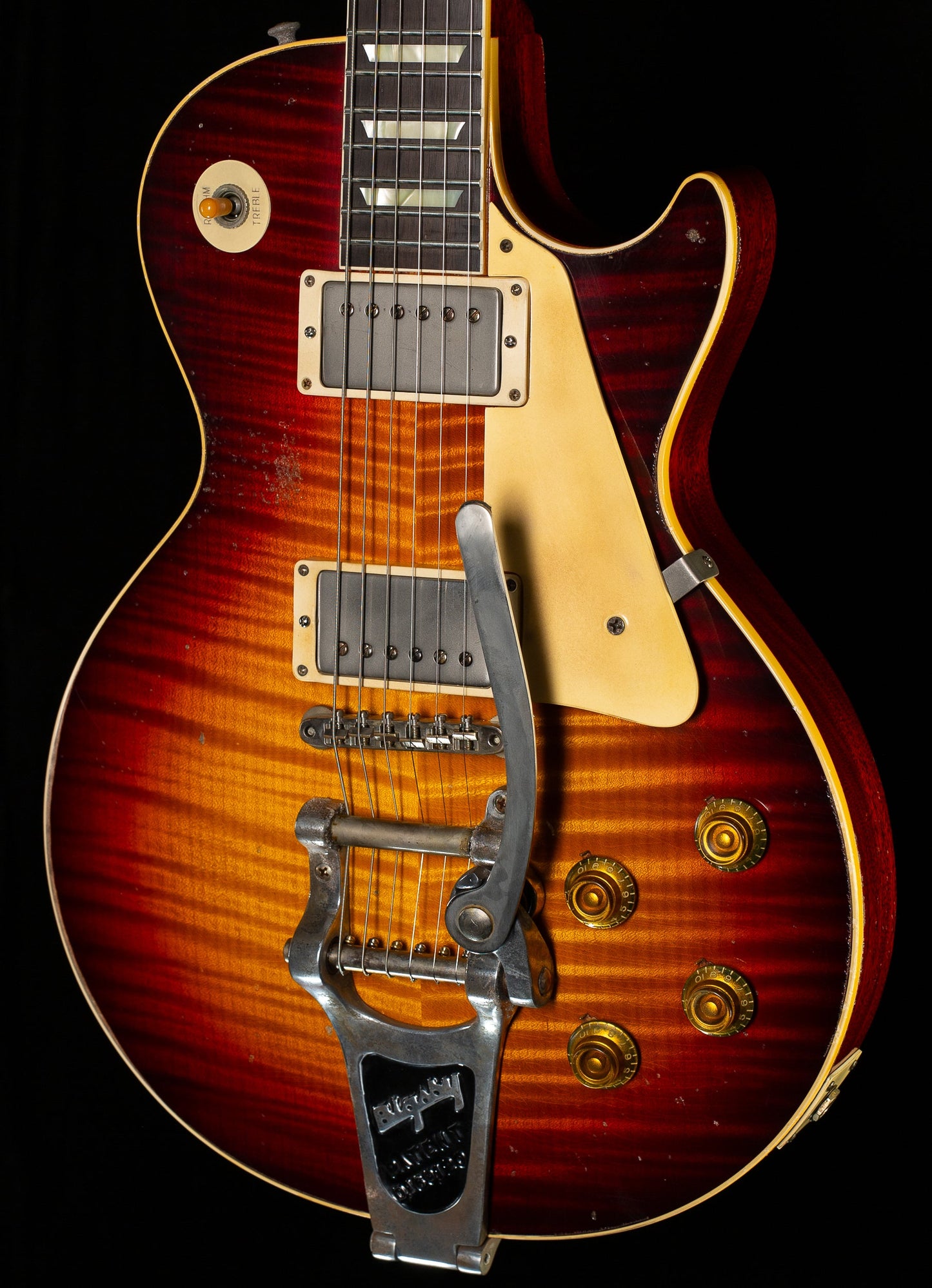 Gibson Custom Shop 1959 Les Paul Standard Brazilian Rosewood Tom's Tri-Burst Bigsby Murphy Lab Aged (074)