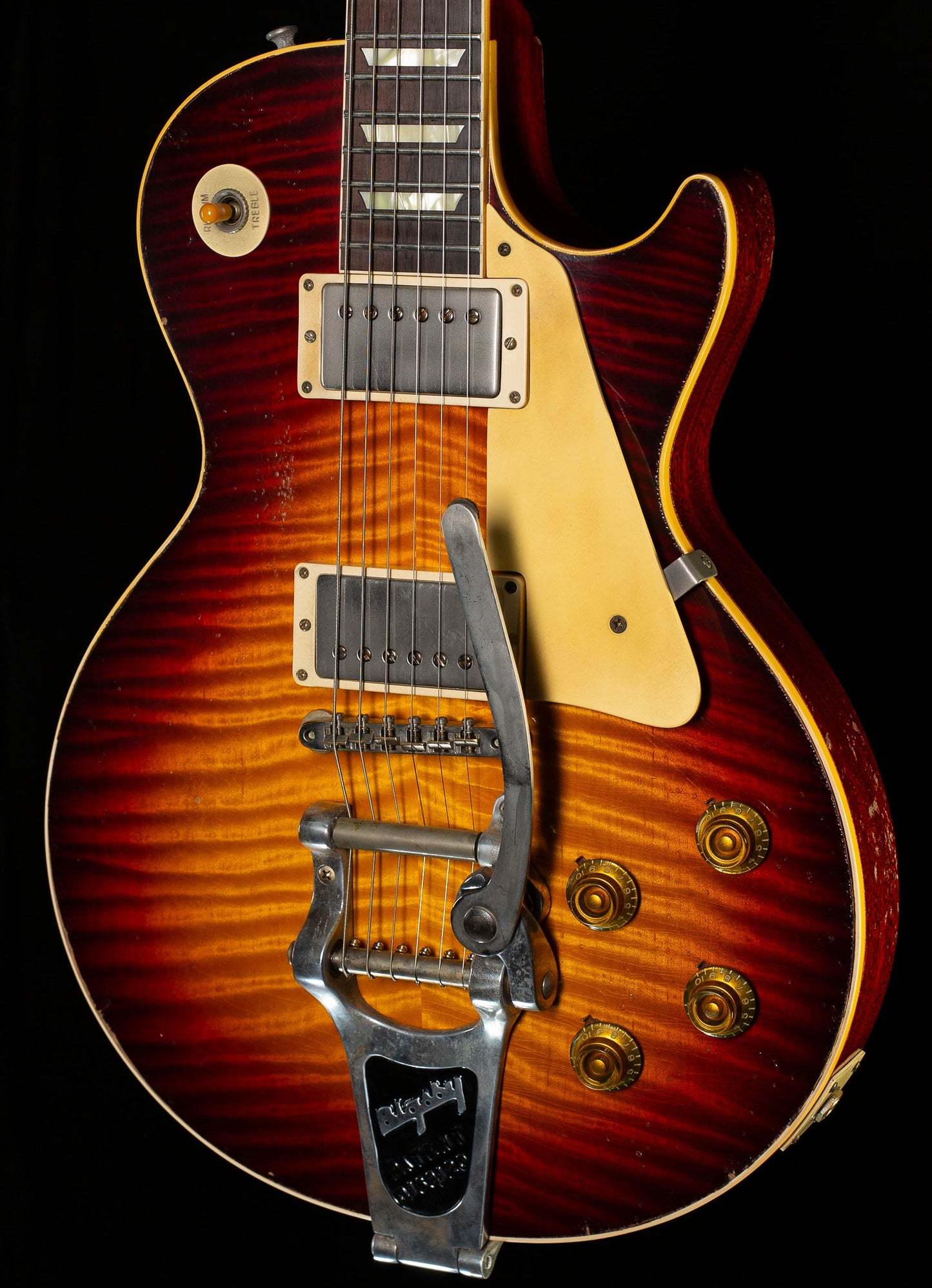 Gibson Custom Shop 1959 Les Paul Standard Brazilian Rosewood Tom's Tri-Burst Bigsby Murphy Lab Aged (076)