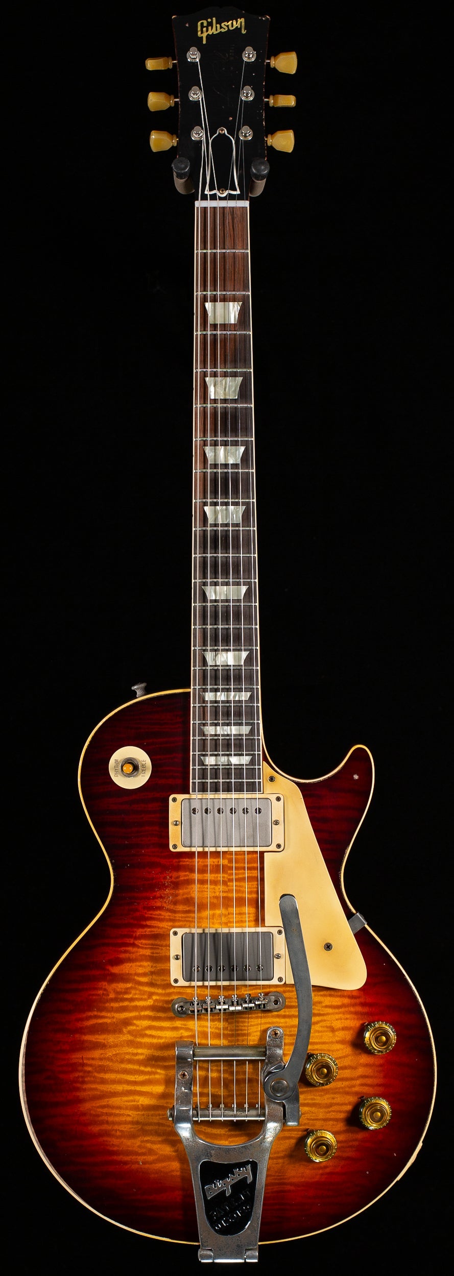 Gibson Custom Shop 1959 Les Paul Standard Brazilian Rosewood Tom's Tri-Burst Bigsby Murphy Lab Aged (086)