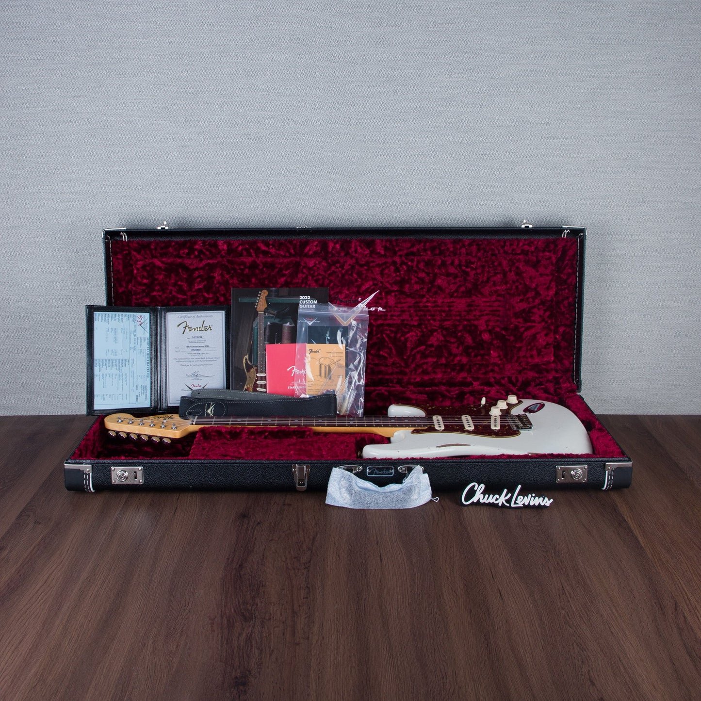 Fender Custom Shop 1969 Stratocaster Electric Guitar - Aged Olympc White - #R123540