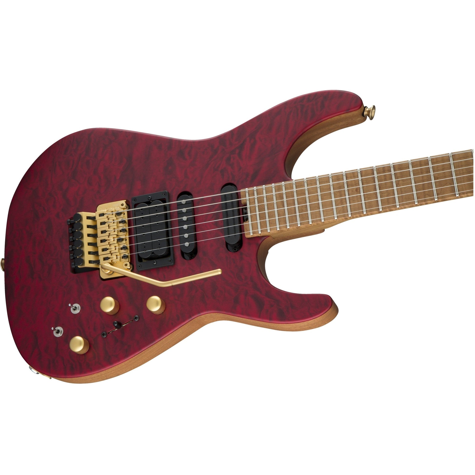 Jackson USA Phil Collen PC1 Satin Signature Electric Guitar - Satin Transparent Red