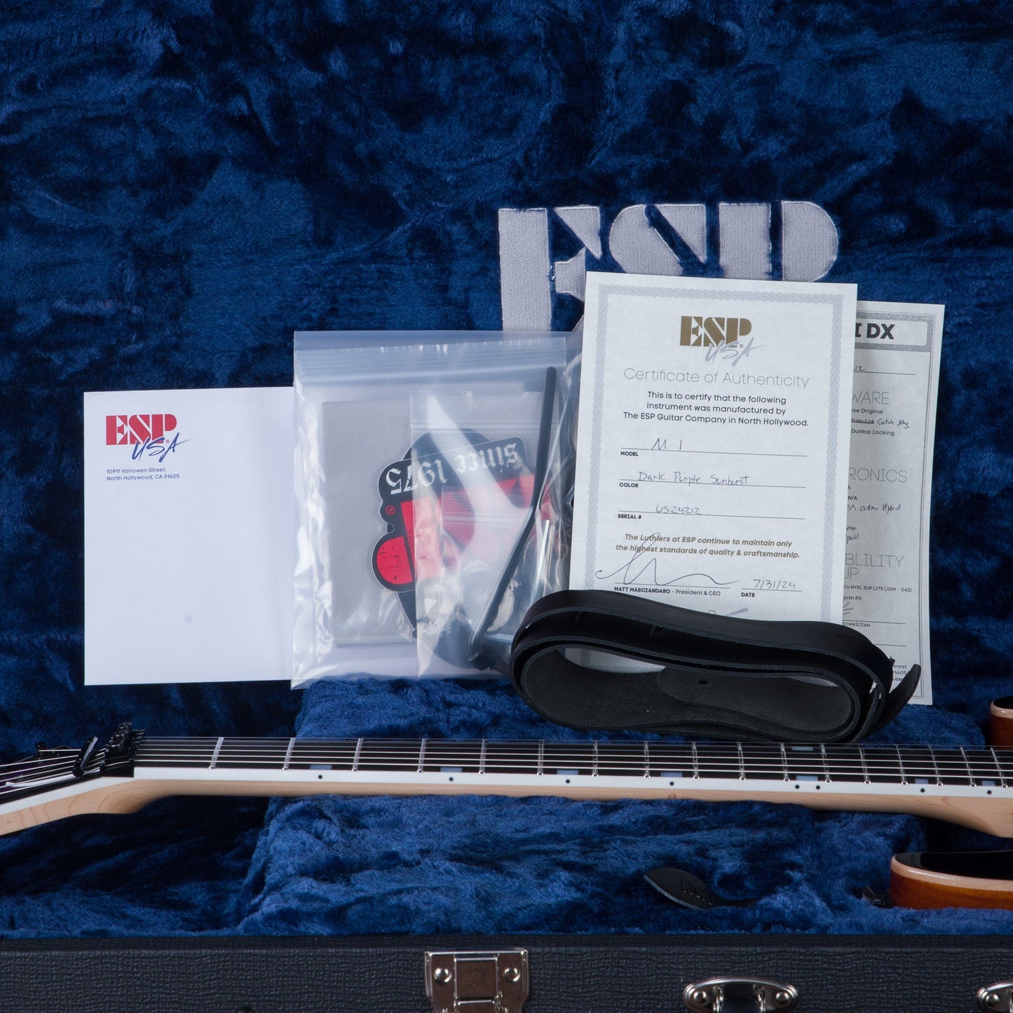 ESP USA M-1 DX Electric Guitar - Dark Purple Sunburst - #US24212 - Mint, Open Box