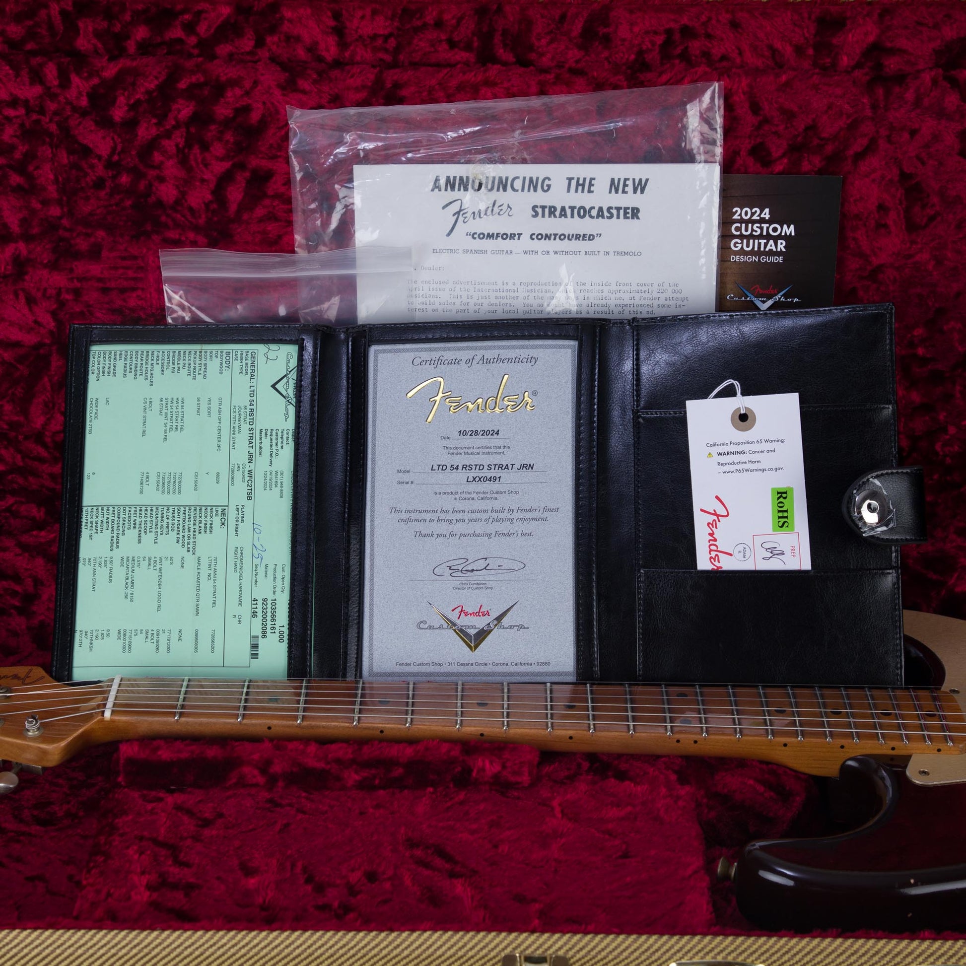 Fender Custom Shop Limited Edition 70th Anniversary 1956 Stratocaster Electric Guitar - Wide Fade Chocolate 2-Tone Sunburst - #LXX0491