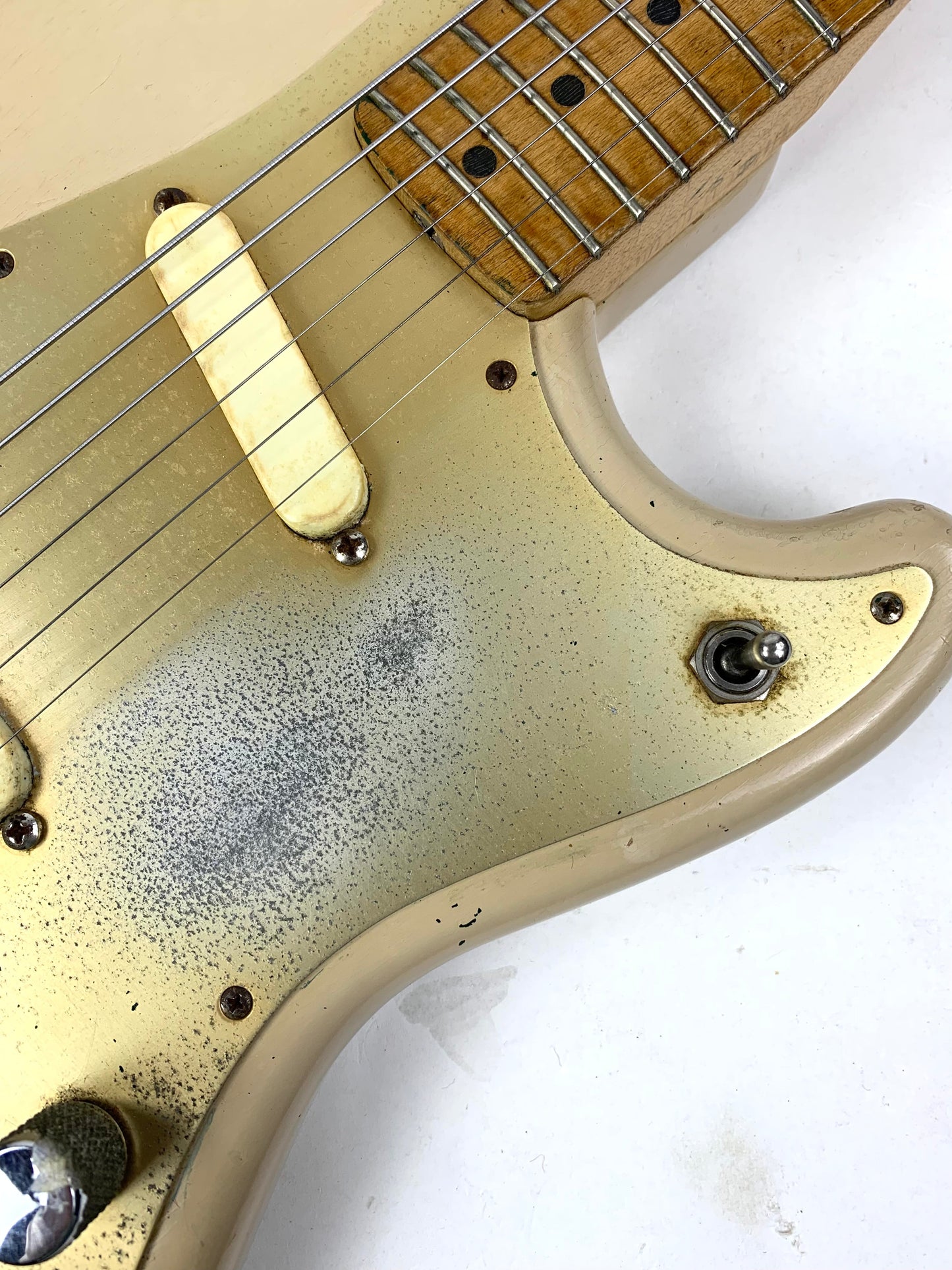 1957 Fender Duo Sonic Desert Sand Tan Wide Nut Maple Neck Anodized Guard w Original Case Pre-CBS