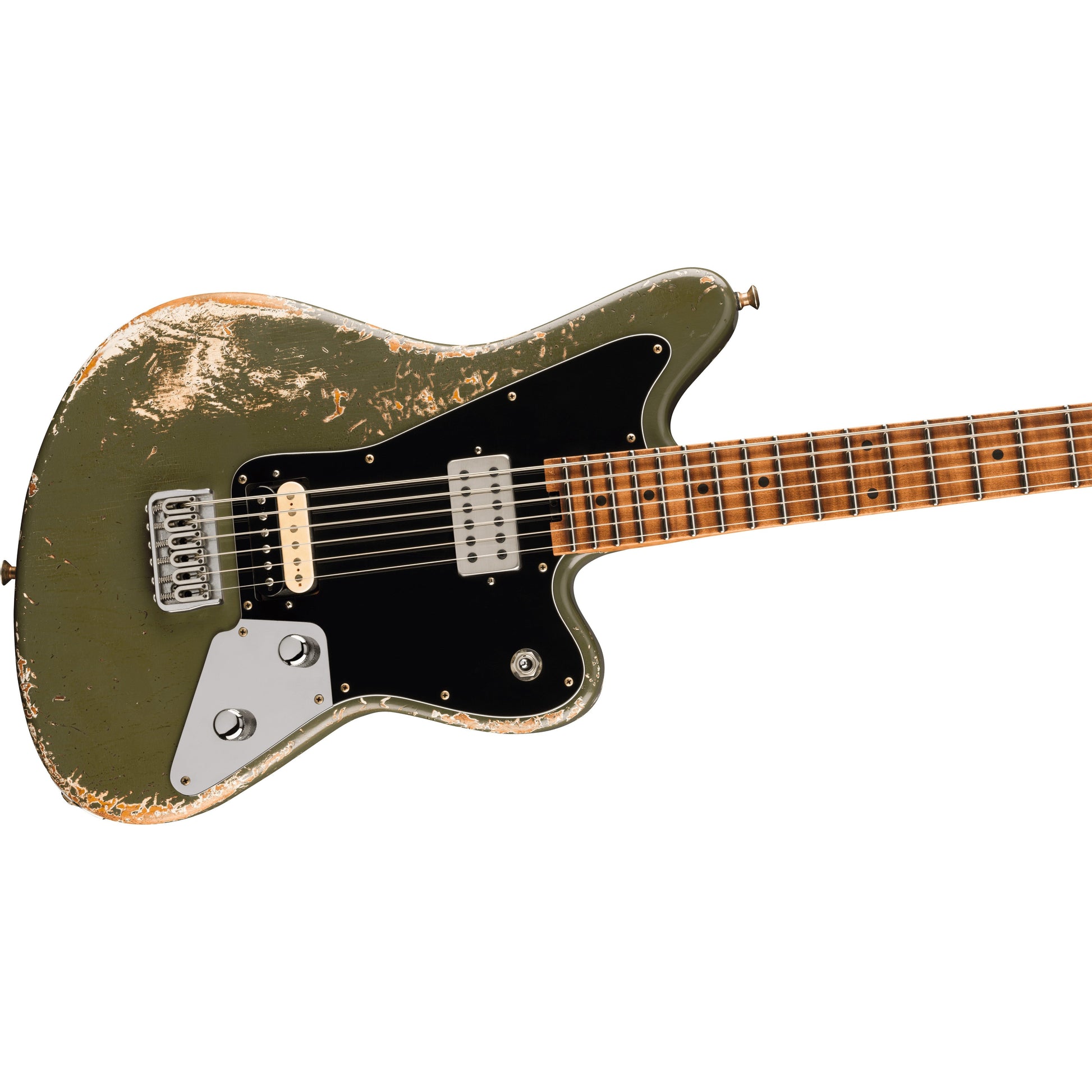 Jackson Custom Shop Master Built Pat Campolattano Misha Mansor Surfcaster Signature Baritone Electric Guitar - Army Drab Green