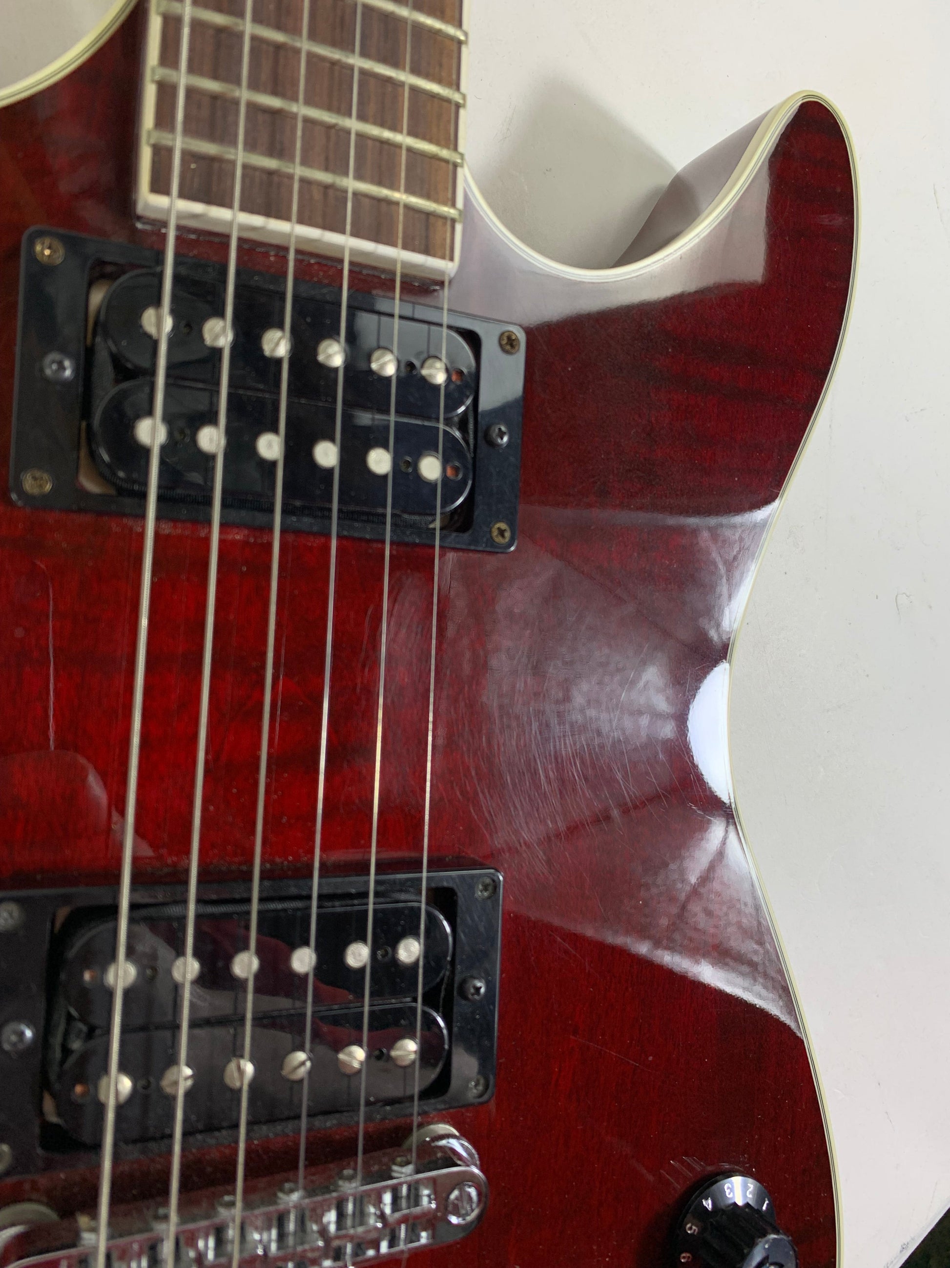 1997 Guild USA Crossroads Slash Double Neck Guitar Transparent Red Custom Shop