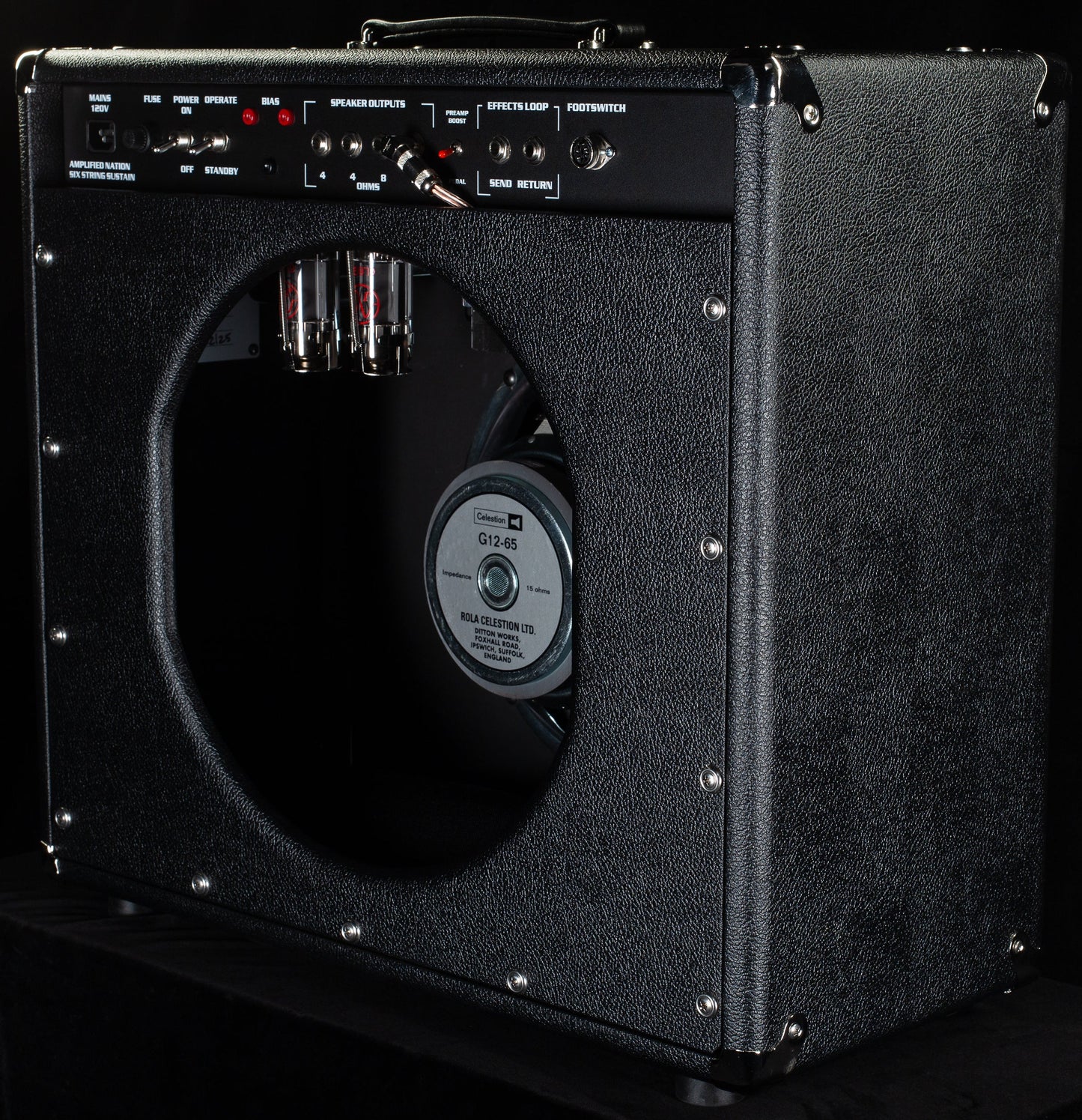 Amplified Nation Six String Sustain 50W Combo Black Tolex Aztec Baffle G12-65 (071)