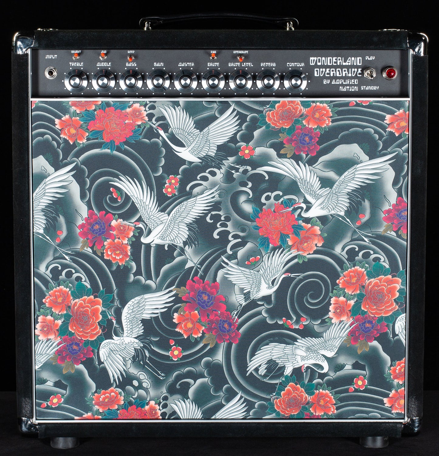 Amplified Nation Wonderland Overdrive 50w 1x12 Combo Black Suede "Japanese Cranes" (578)