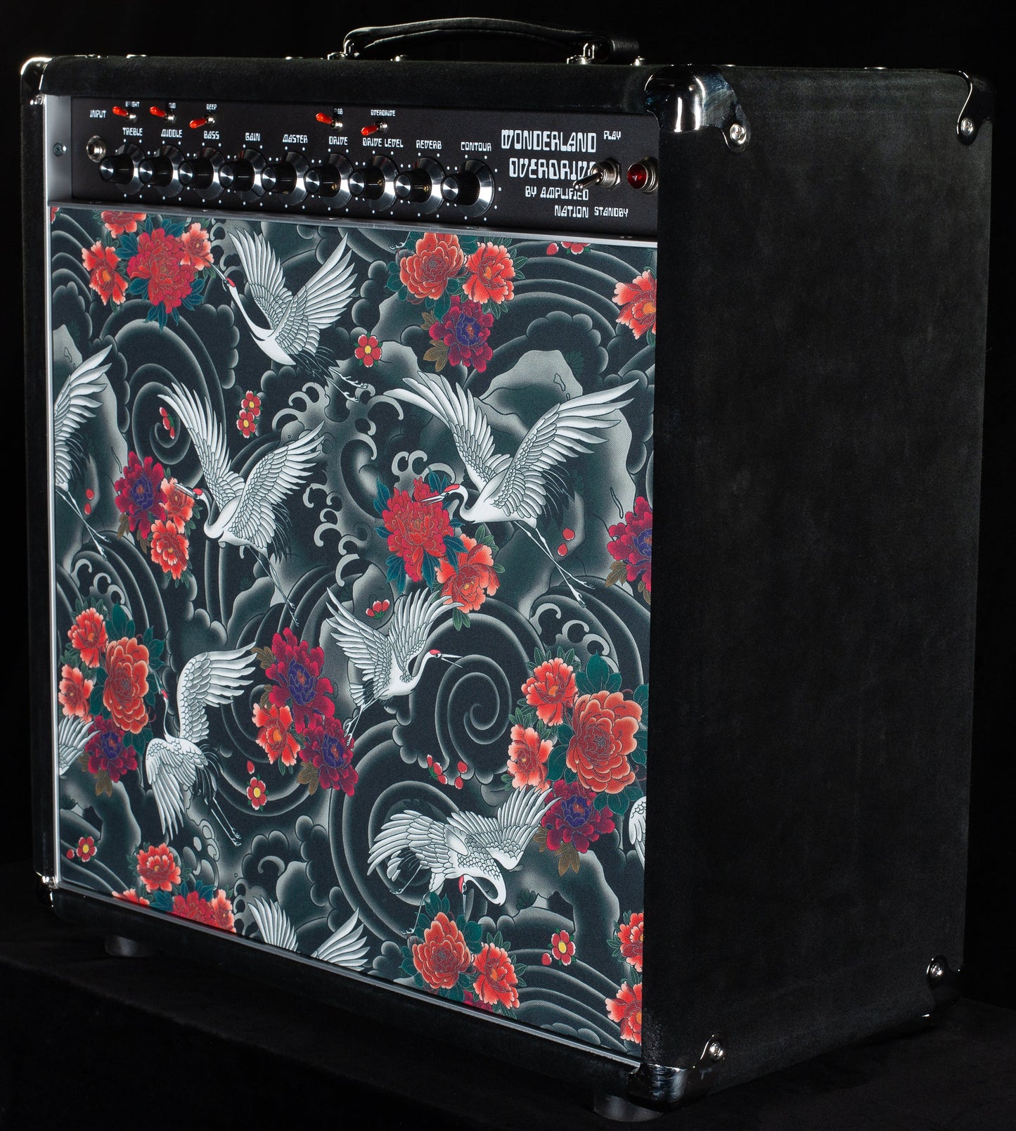 Amplified Nation Wonderland Overdrive 50w 1x12 Combo Black Suede "Japanese Cranes" (578)