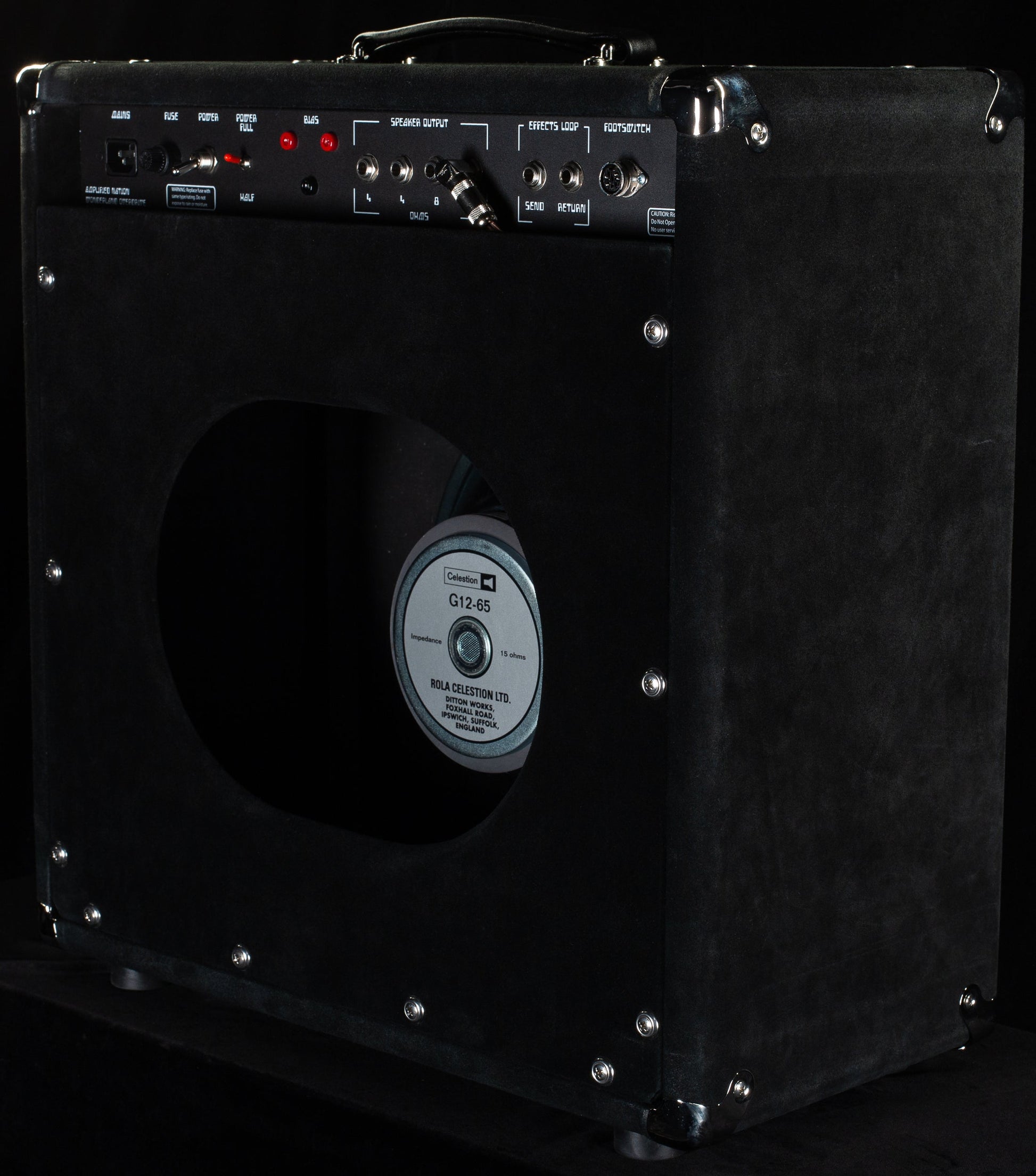 Amplified Nation Wonderland Overdrive 50w 1x12 Combo Black Suede "Japanese Cranes" (578)