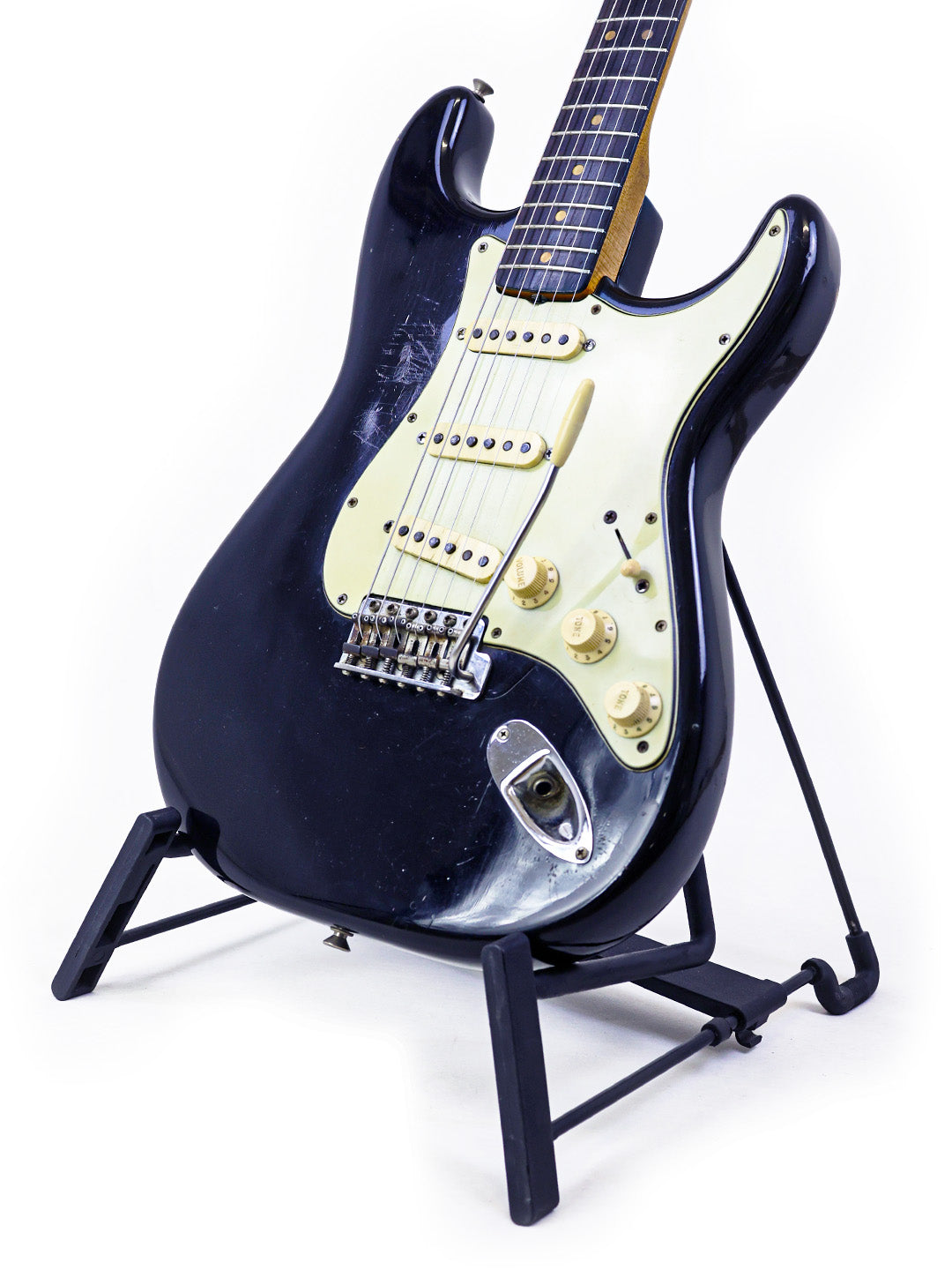SOLD - Fender L-Series Stratocaster Black Factory Refin - USA 1963