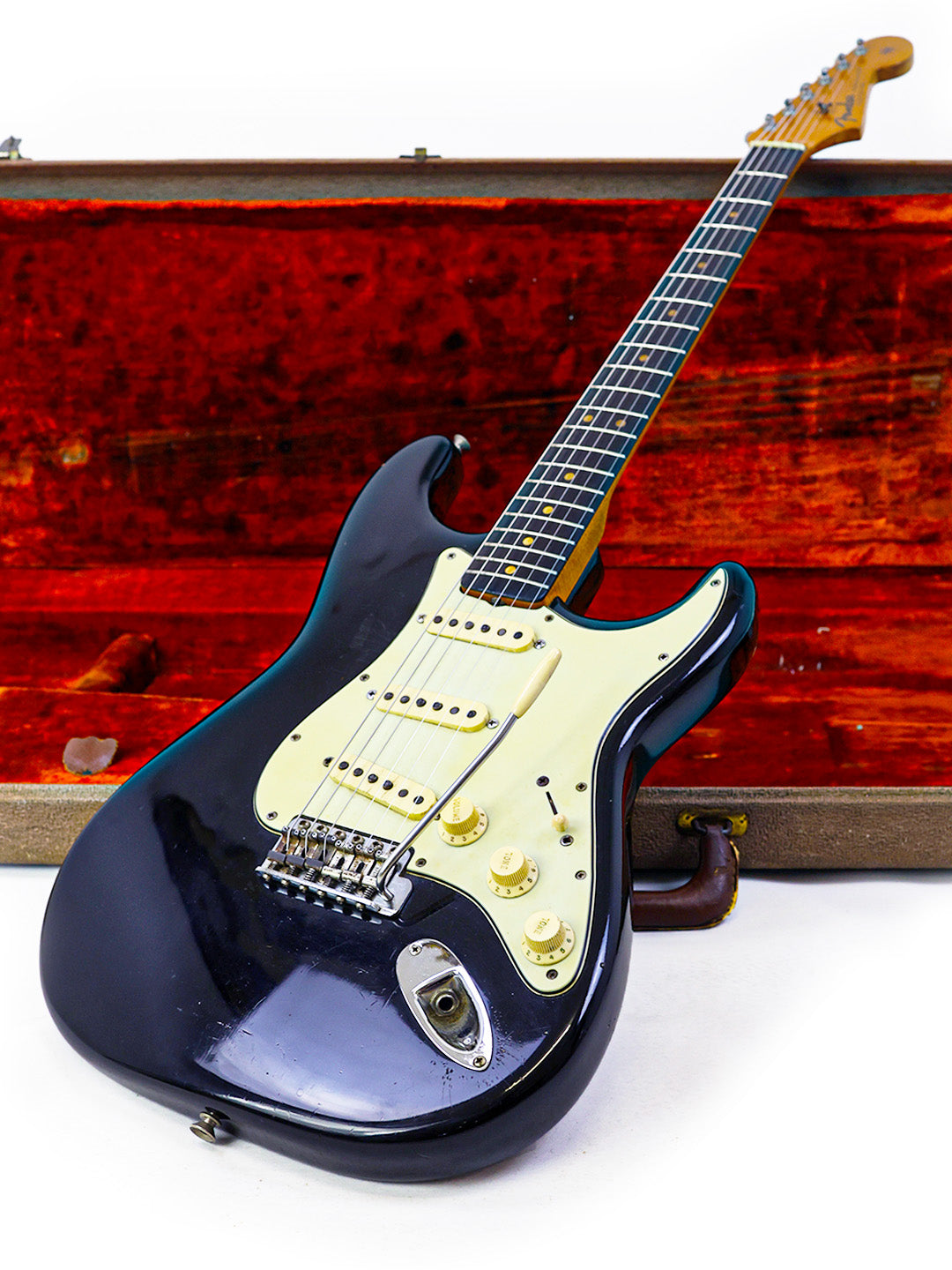 SOLD - Fender L-Series Stratocaster Black Factory Refin - USA 1963