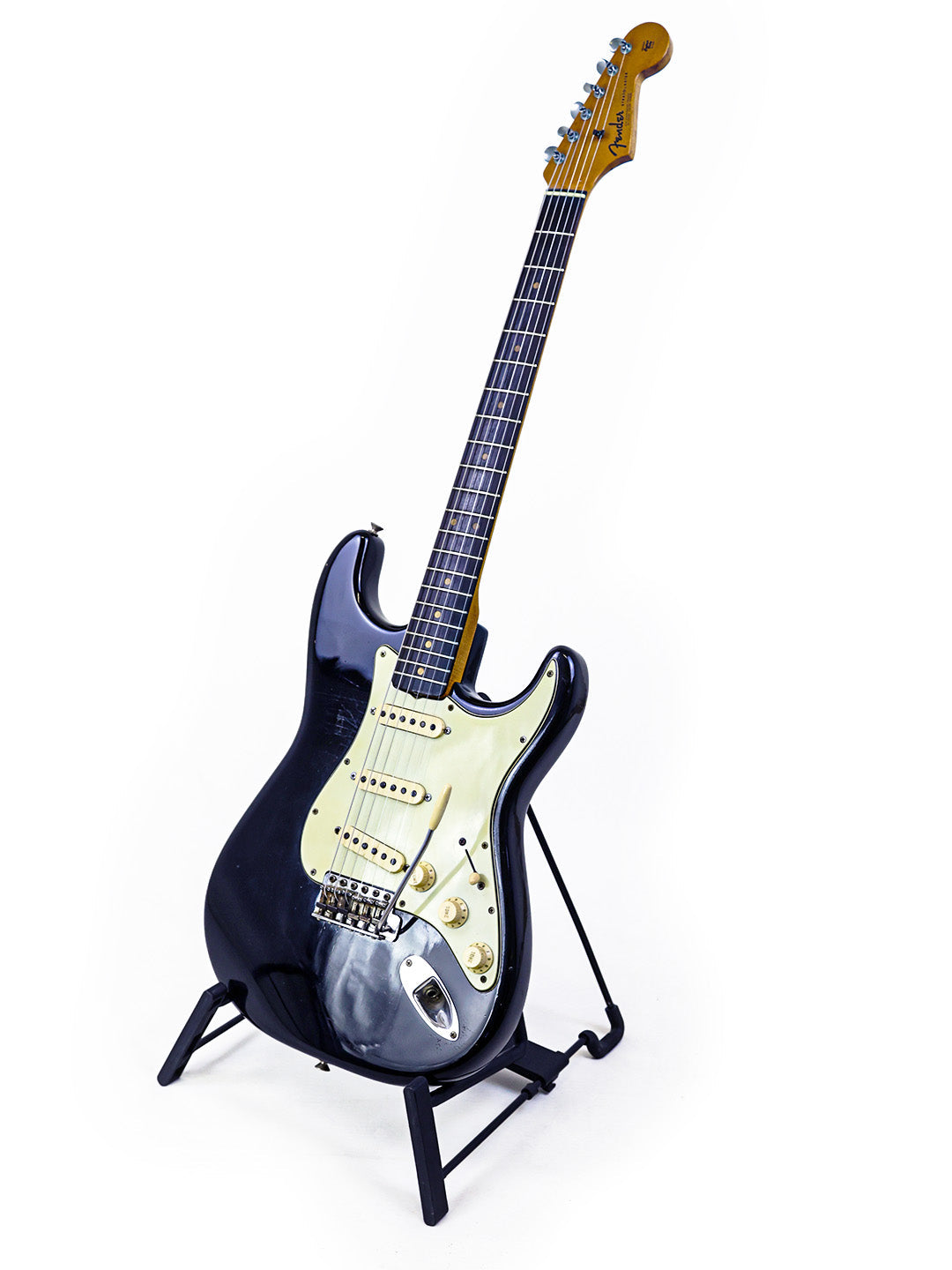 SOLD - Fender L-Series Stratocaster Black Factory Refin - USA 1963