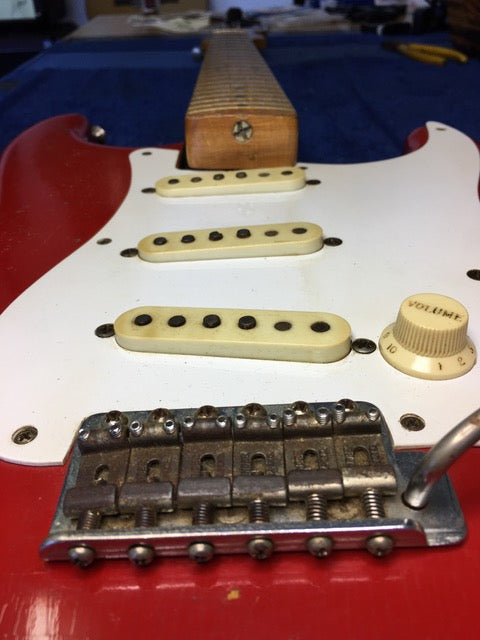 SOLD - Vintage Fender Stratocaster – Dakota Red Refinish - USA 1957