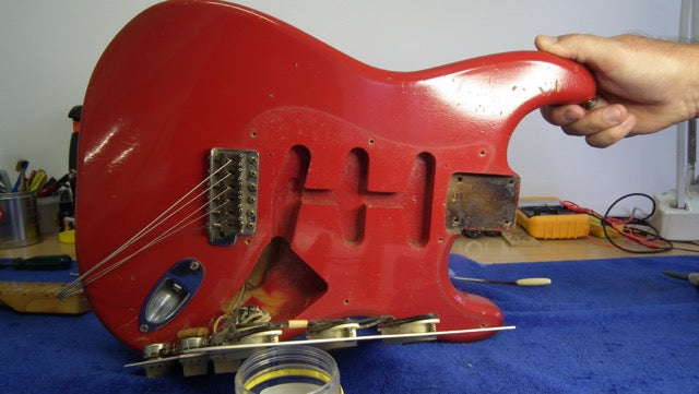 SOLD - Vintage Fender Stratocaster – Dakota Red Refinish - USA 1957