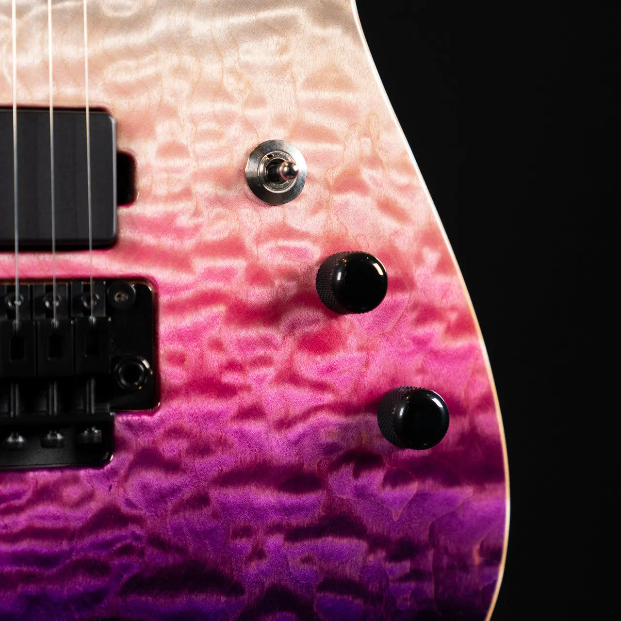 Tom Anderson Angel Electric Guitar- Cosmic Purple Double Wipeout - Quilt Maple on Limba