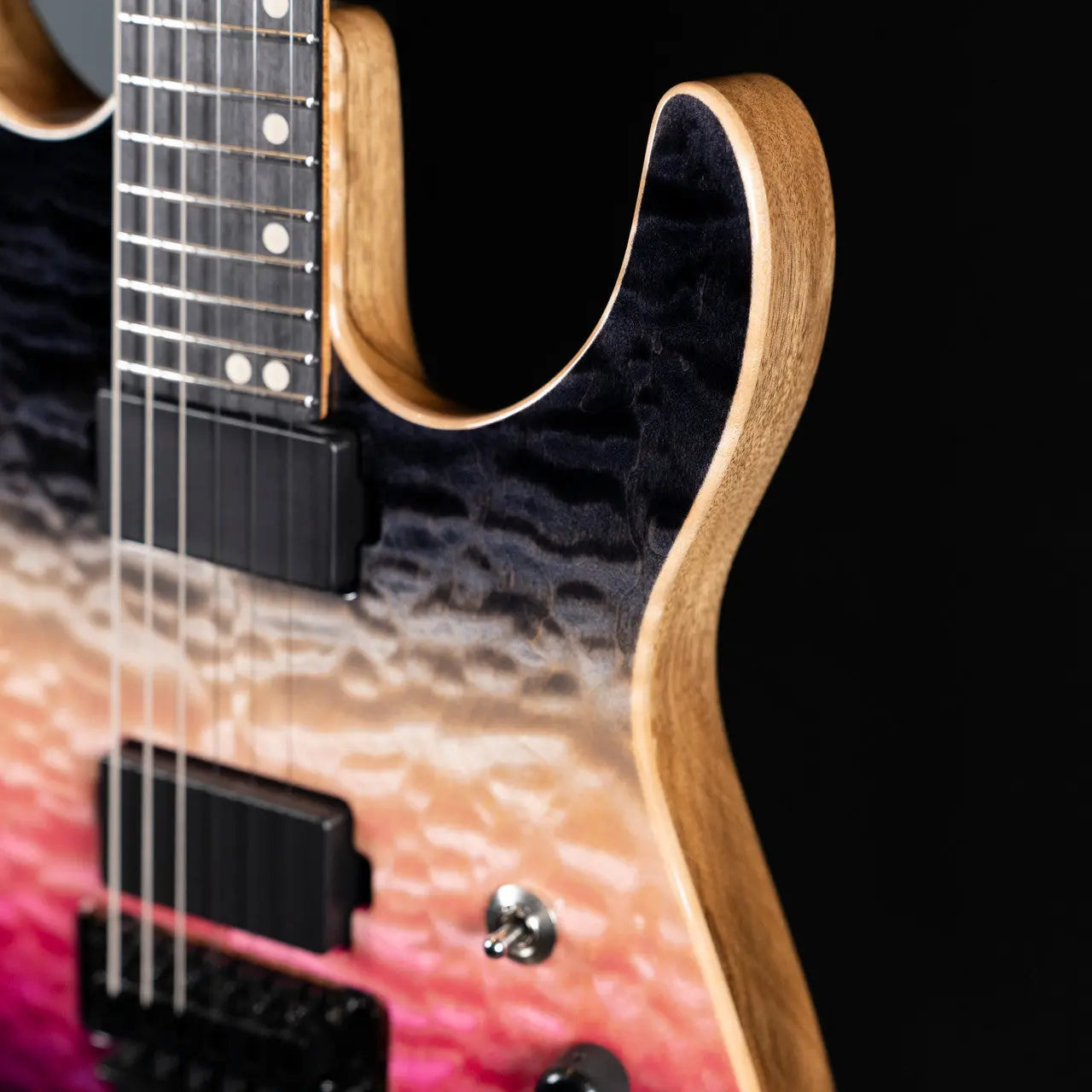 Tom Anderson Angel Electric Guitar- Cosmic Purple Double Wipeout - Quilt Maple on Limba