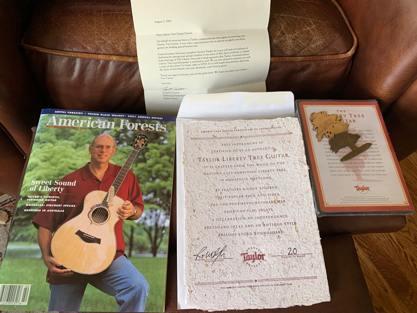 MINT & UNPLAYED! 2002 Taylor Liberty Tree Grand Concert Guitar LTG - US Flag, Declaration of Independence Inlays!