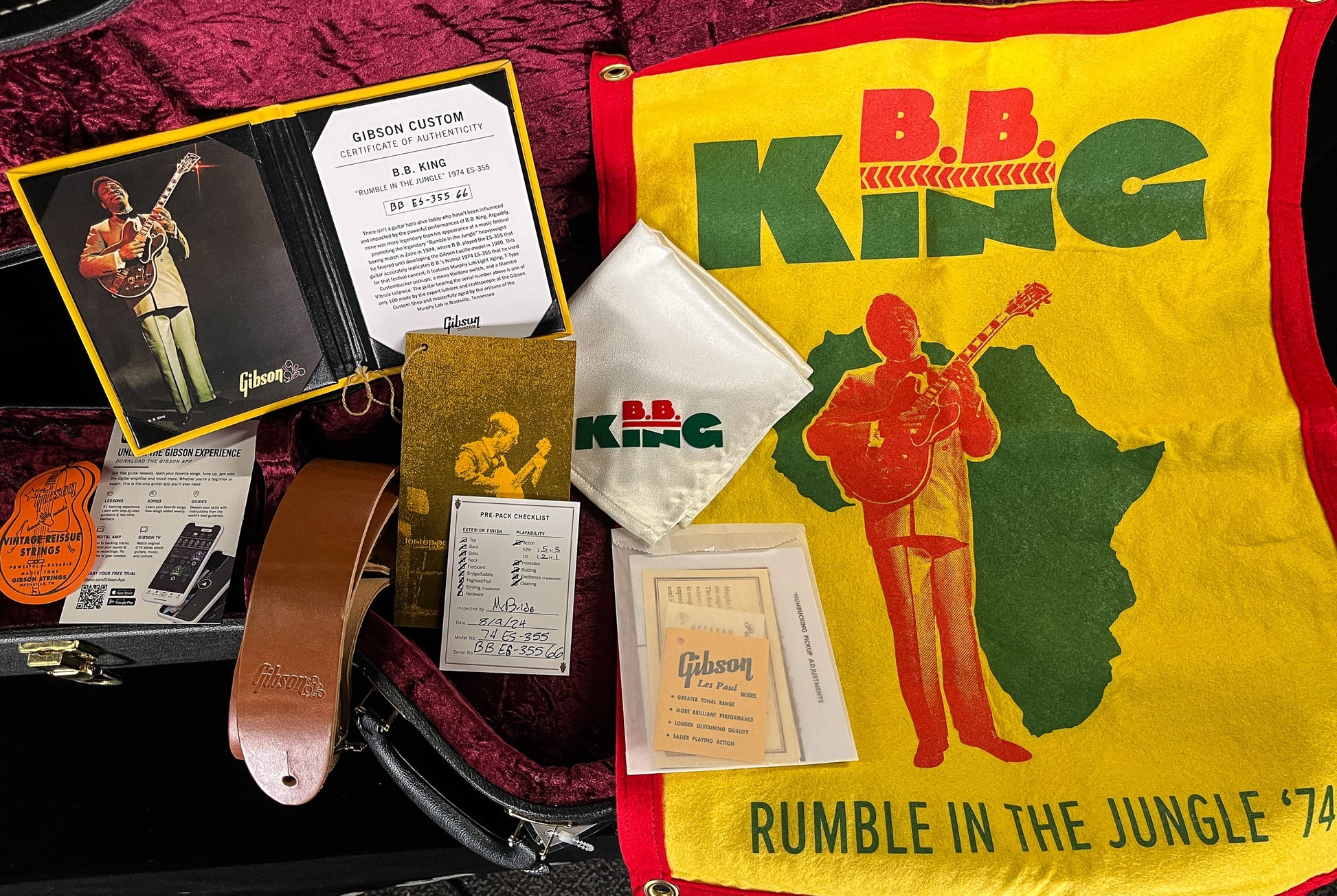 Gibson Custom Shop B.B. King "Rumble in the Jungle" 1974 ES-355 Walnut Murphy Lab Light Aged (566)