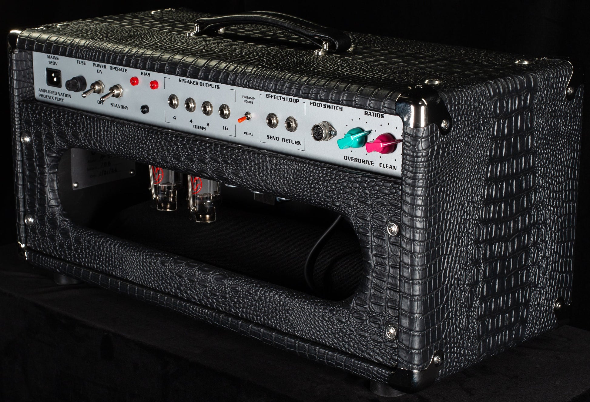 Amplified Nation Phoenix Fury 50w Head Black Croc/Black Cloth (188)