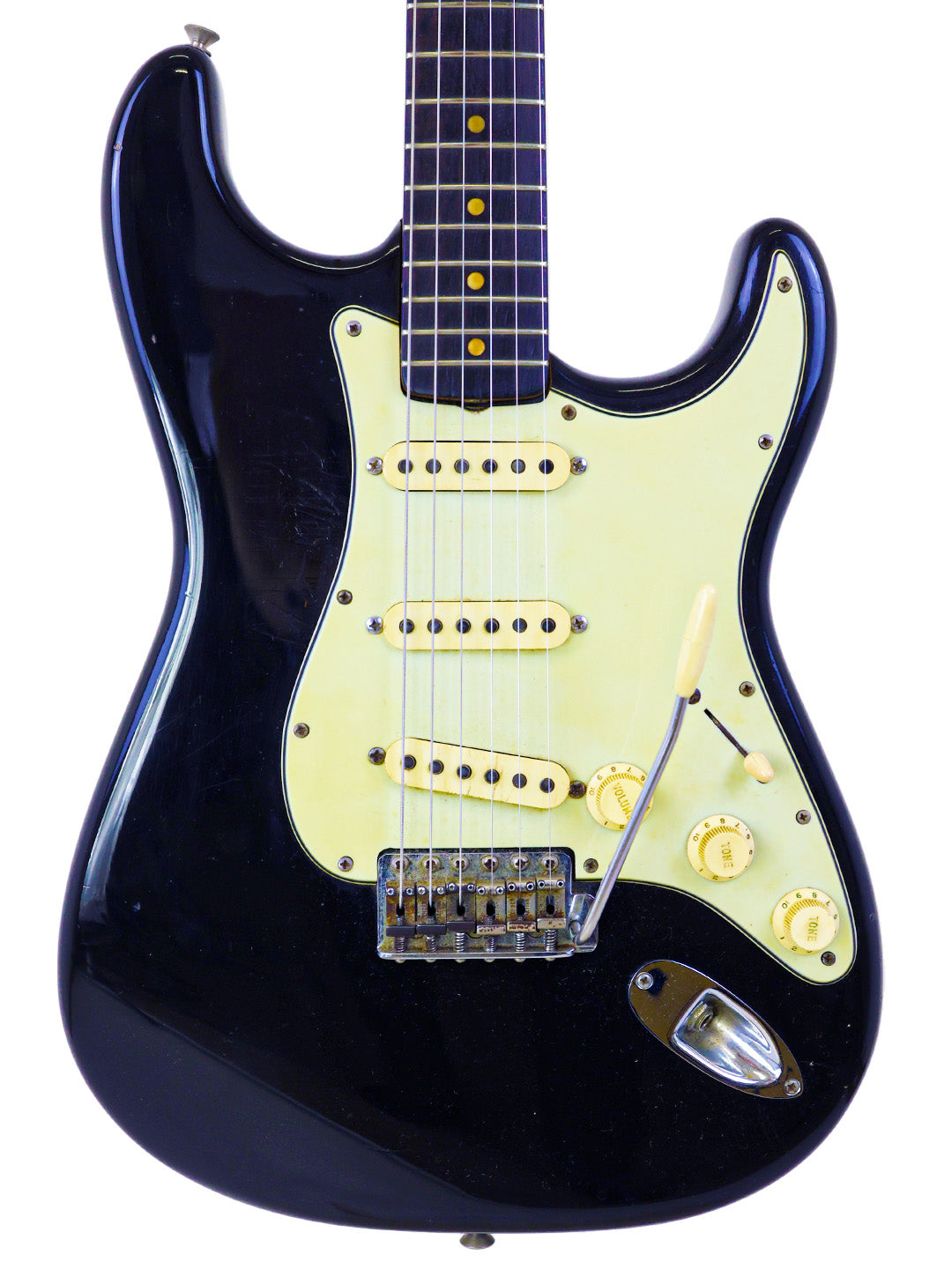 SOLD - Fender L-Series Stratocaster Black Factory Refin - USA 1963