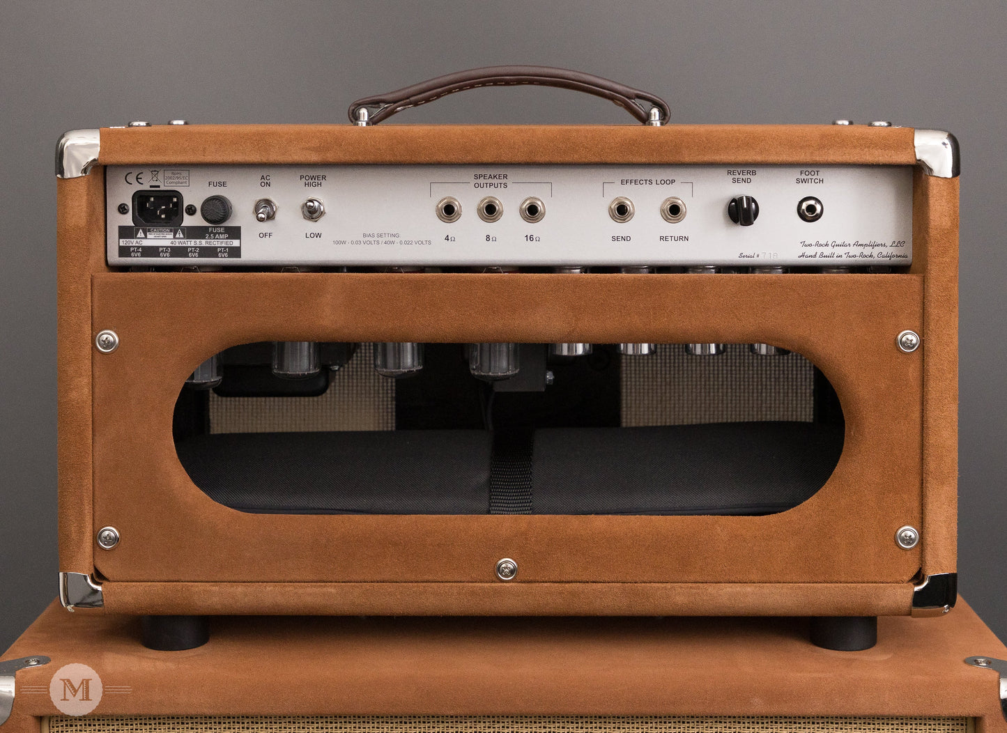 Two-Rock Amplifiers - Bloomfield Drive 40 Watt Head - Silver Chassis - Tobacco Suede w/Cane Cloth with Matching 1x12 Cabinet