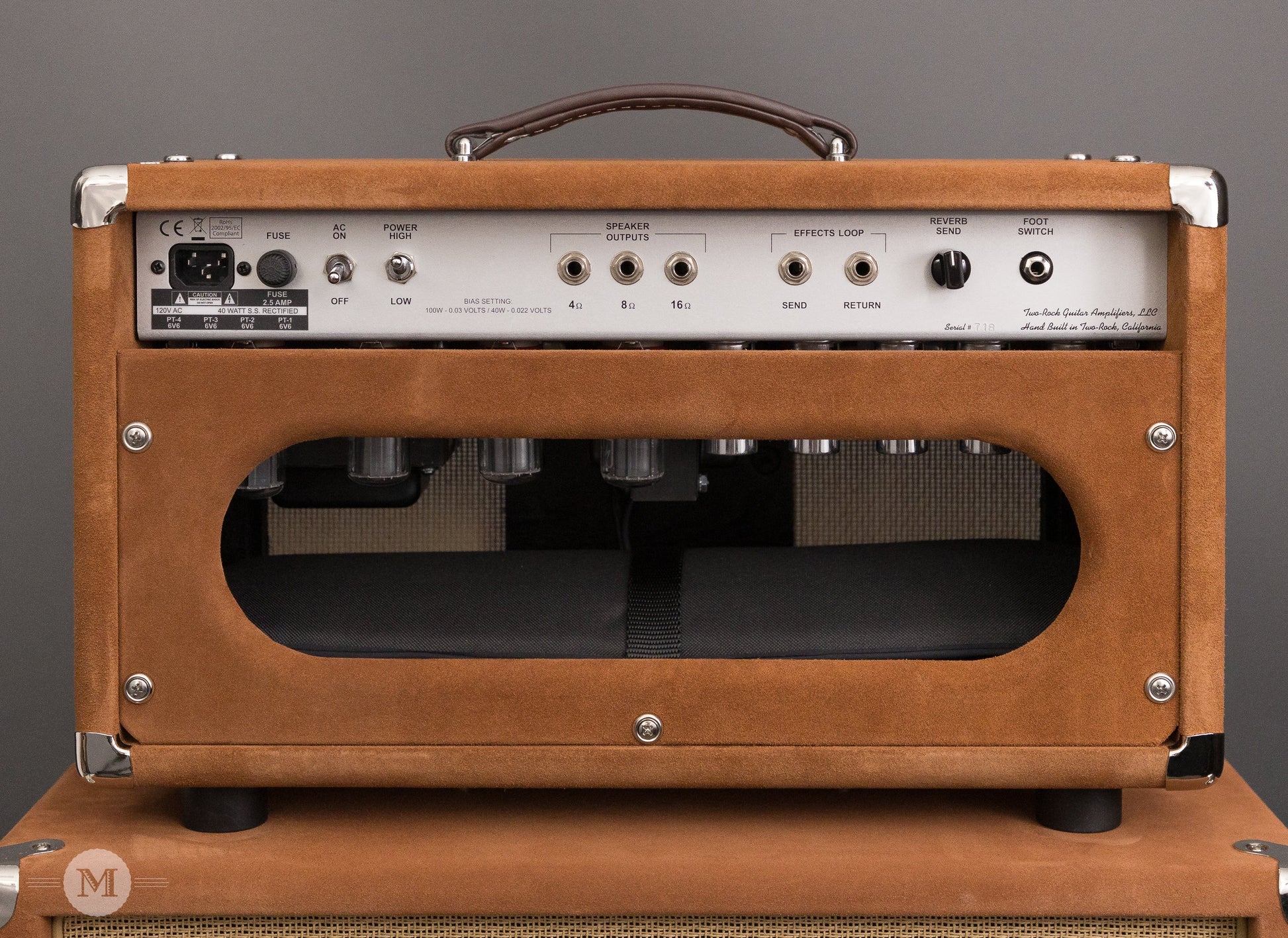 Two-Rock Amplifiers - Bloomfield Drive 40 Watt Head - Silver Chassis - Tobacco Suede w/Cane Cloth with Matching 1x12 Cabinet
