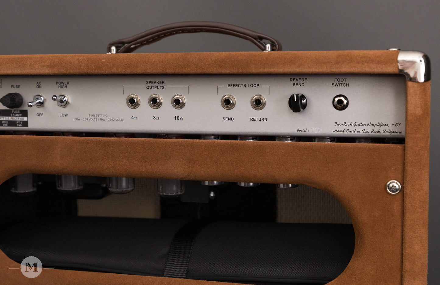 Two-Rock Amplifiers - Bloomfield Drive 40 Watt Head - Silver Chassis - Tobacco Suede w/Cane Cloth with Matching 1x12 Cabinet