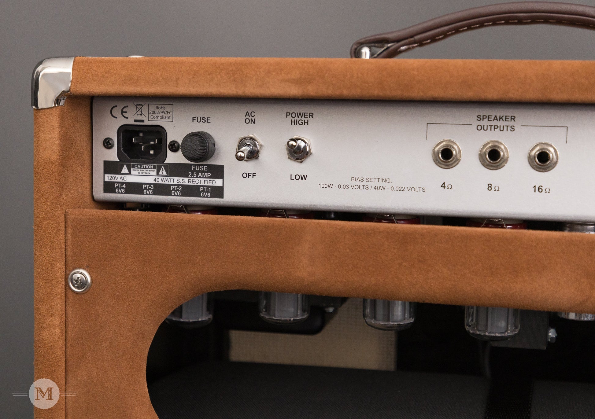 Two-Rock Amplifiers - Bloomfield Drive 40 Watt Head - Silver Chassis - Tobacco Suede w/Cane Cloth with Matching 1x12 Cabinet