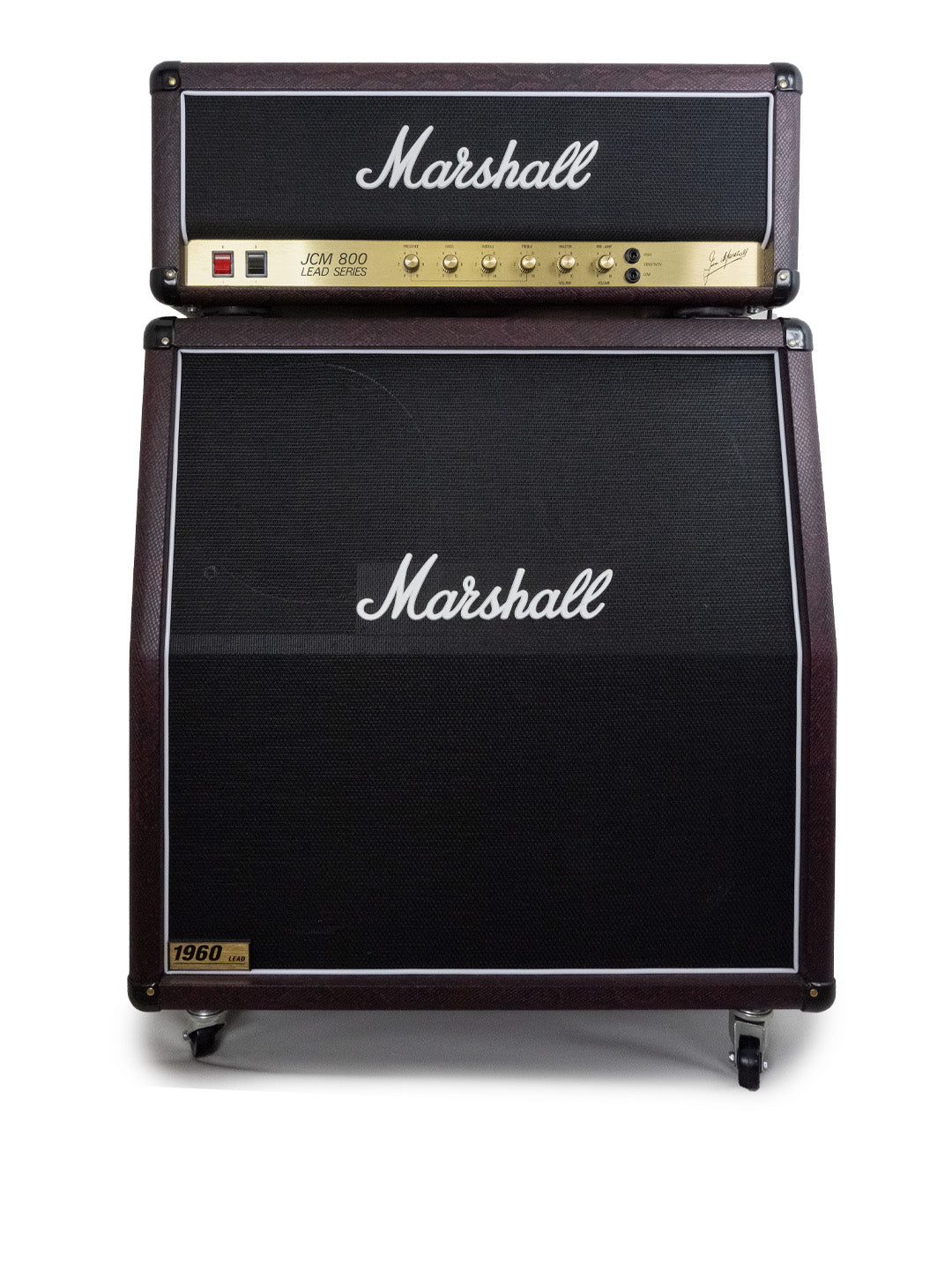 SOLD - Marshall JCM 800 2203 Amp and 1960A Cab - Burgundy Snakeskin – 2015
