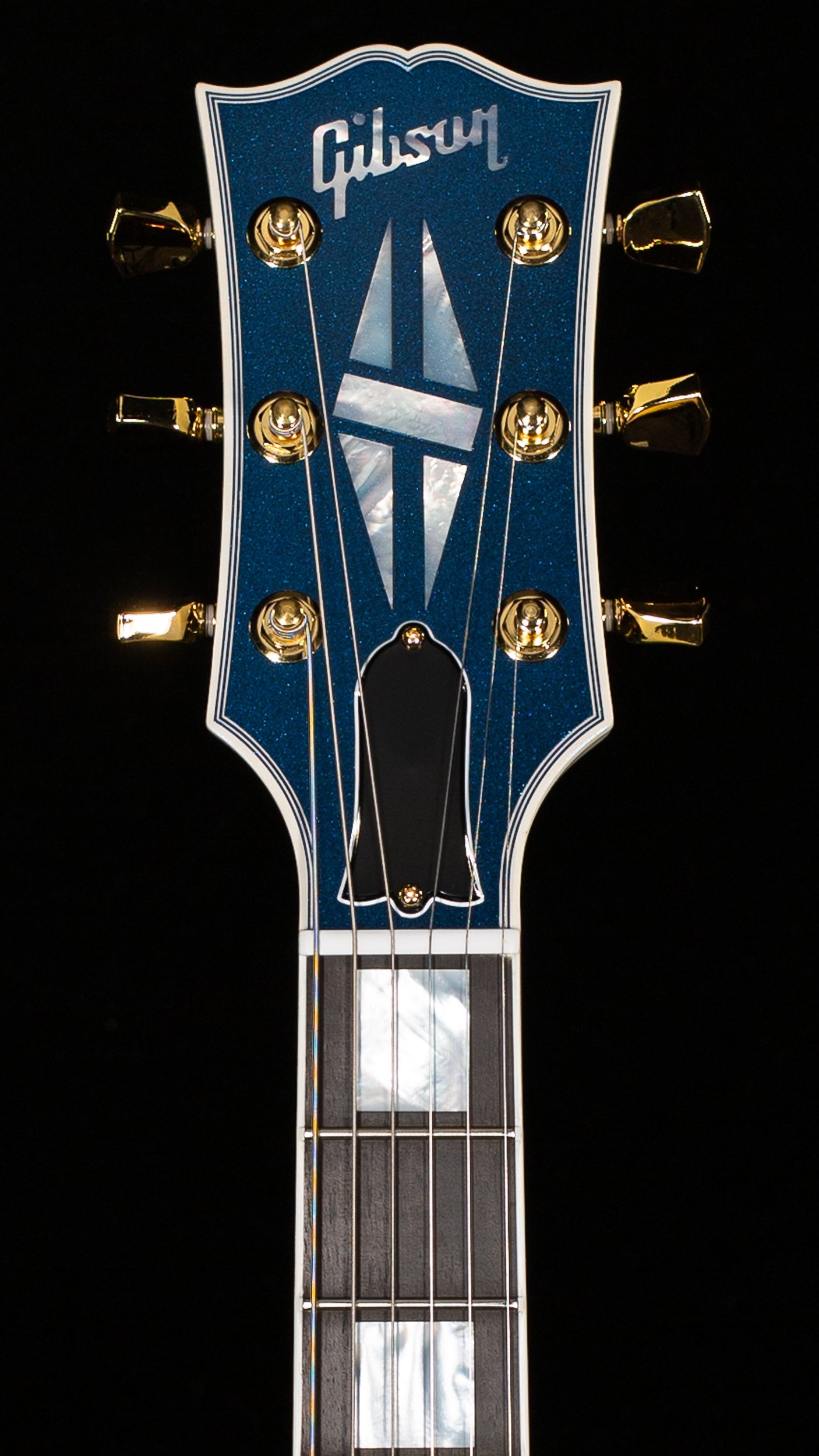 Gibson Custom Shop Les Paul Axcess Custom Metallic White Sparkle /Sapphire Blue Headplate (570)