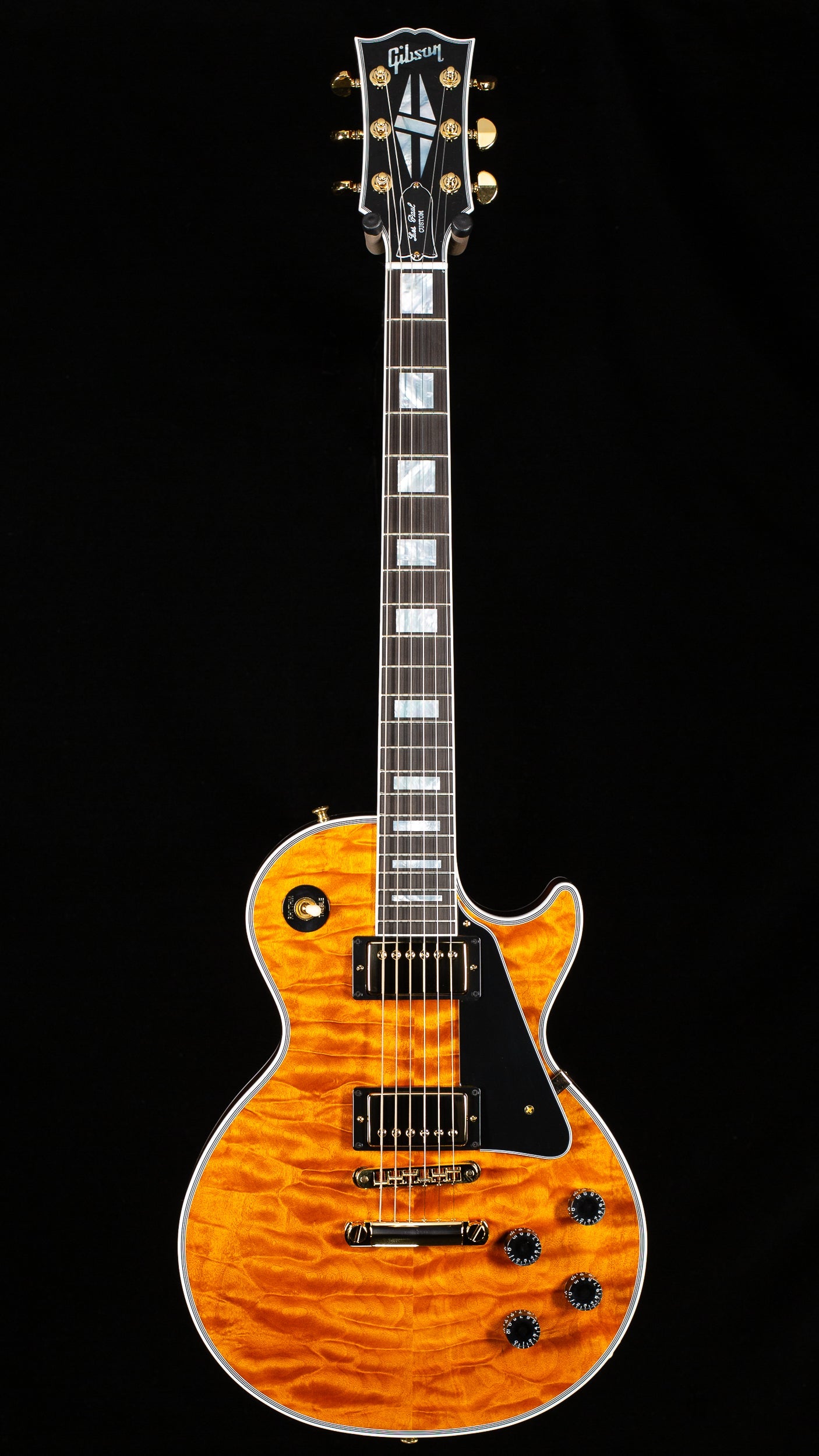 Gibson Custom Shop Willcutt Cavern Collection Les Paul Custom Quilt Transparent Amber Chambered (561)