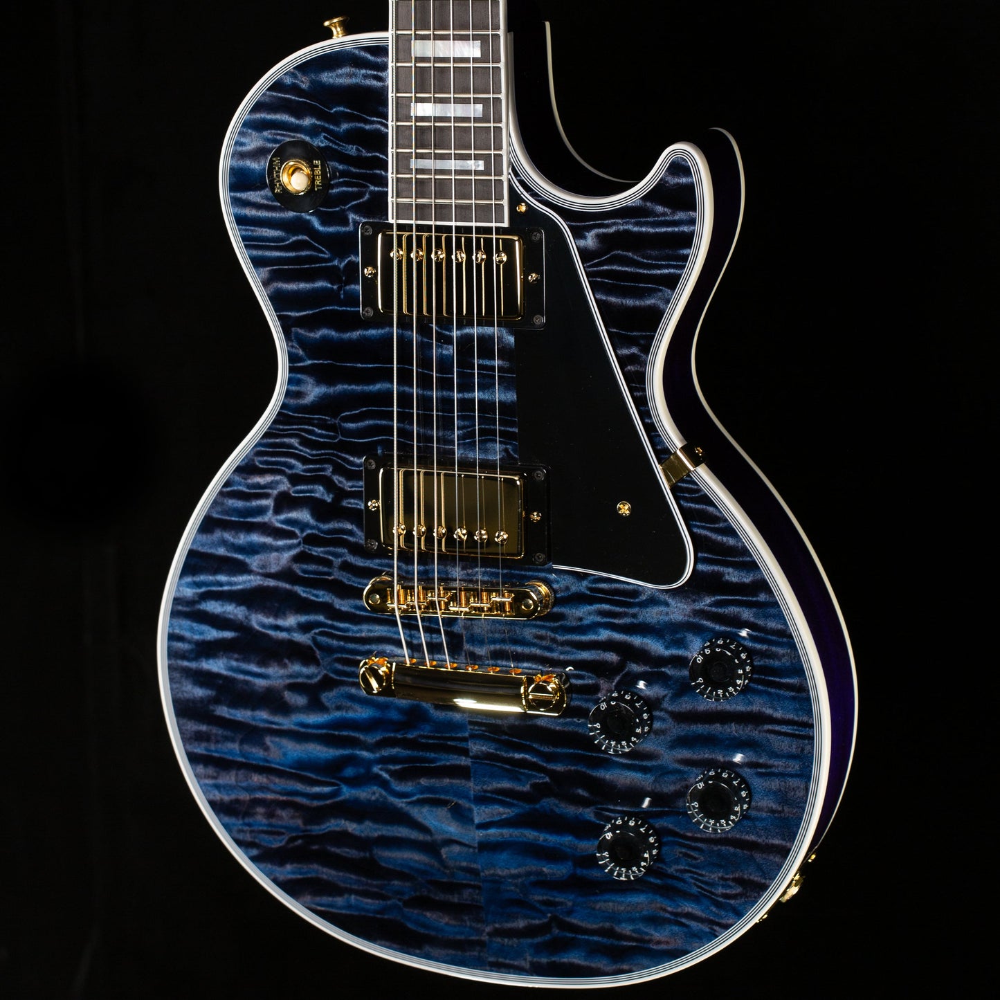 Gibson Custom Shop Willcutt Cavern Collection Les Paul Custom Quilt Transparent Blue Chambered (624)