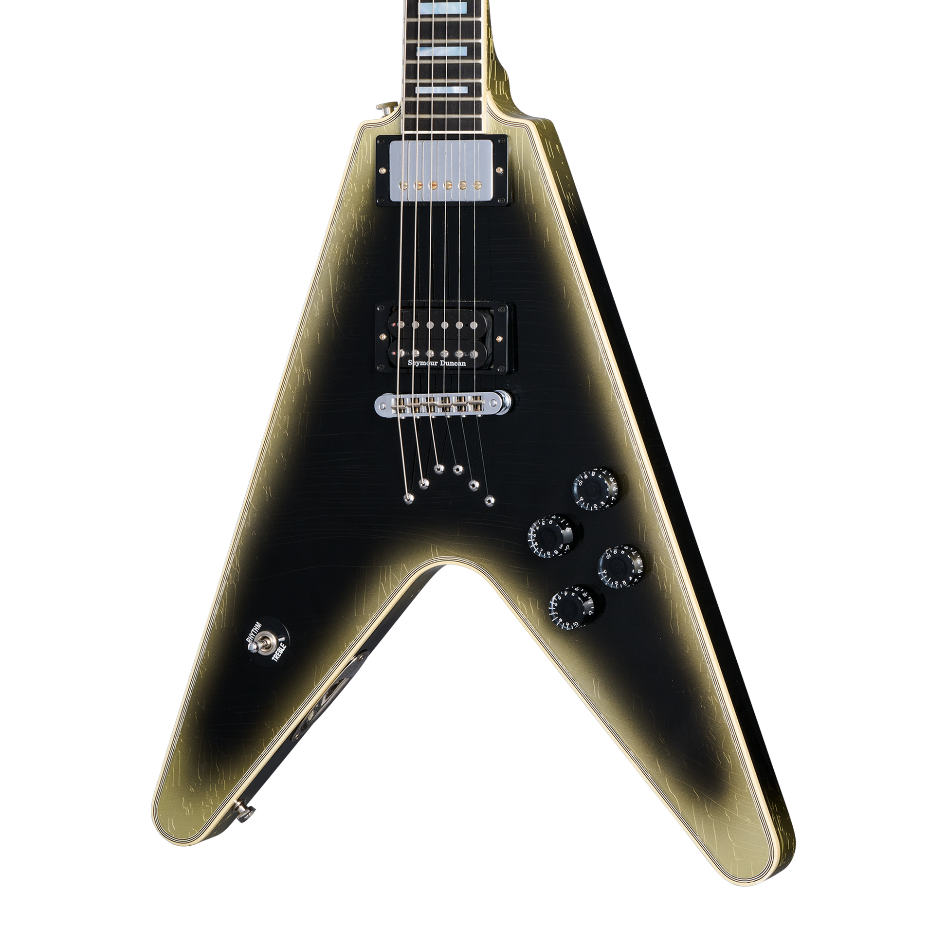 Gibson Custom Adam Jones Flying V Collector's Edition, Reverse Antique Silverburst