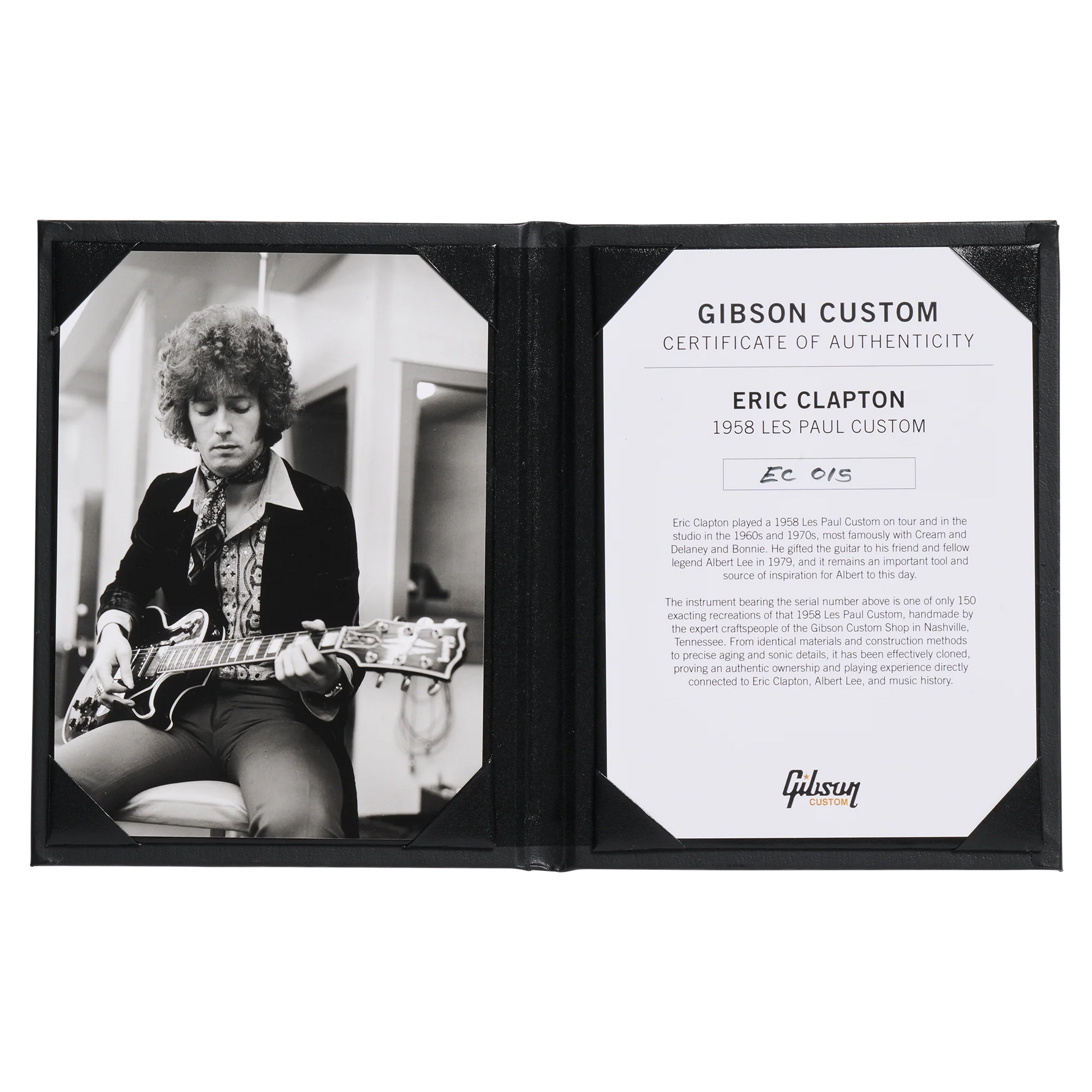 Gibson Custom Eric Clapton 1958 Les Paul Custom, Ebony