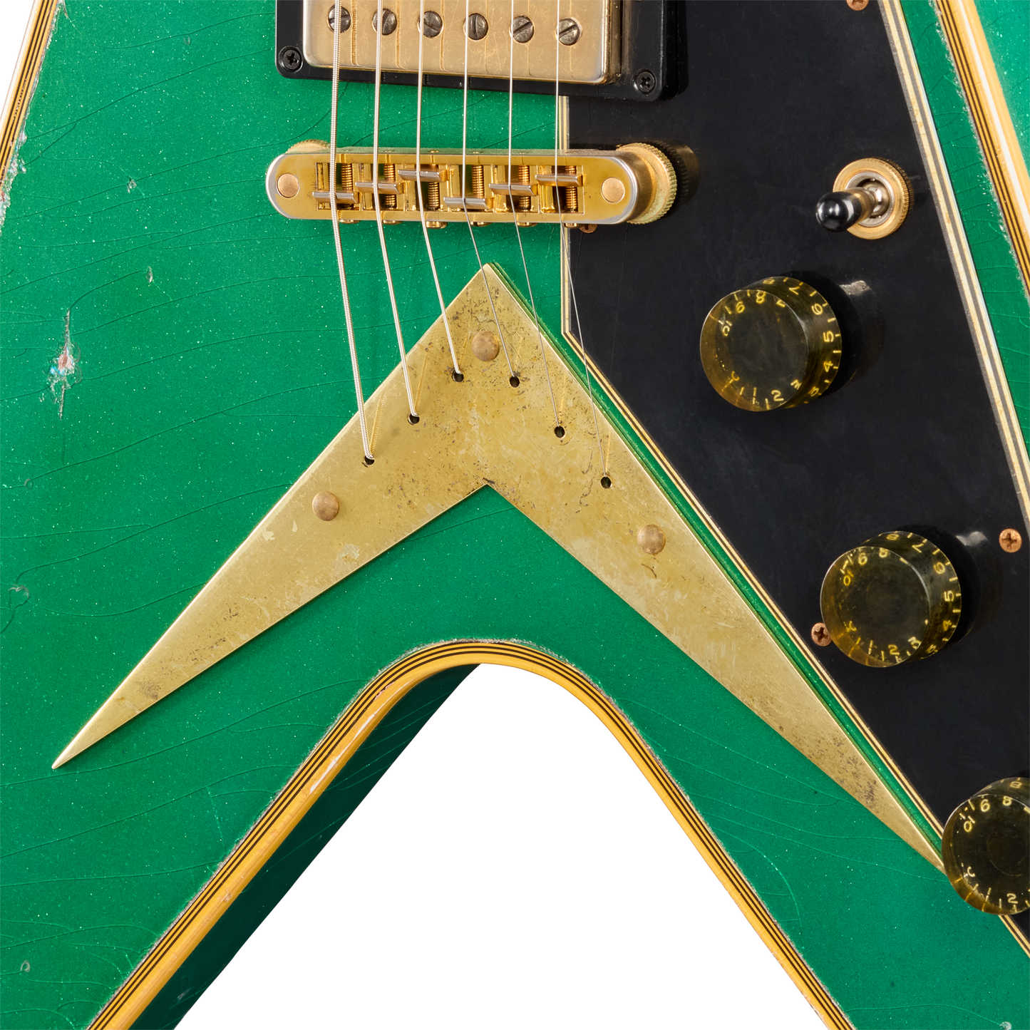Gibson Custom LE Flying V Custom, Heavy Aged, Teal Sparkle