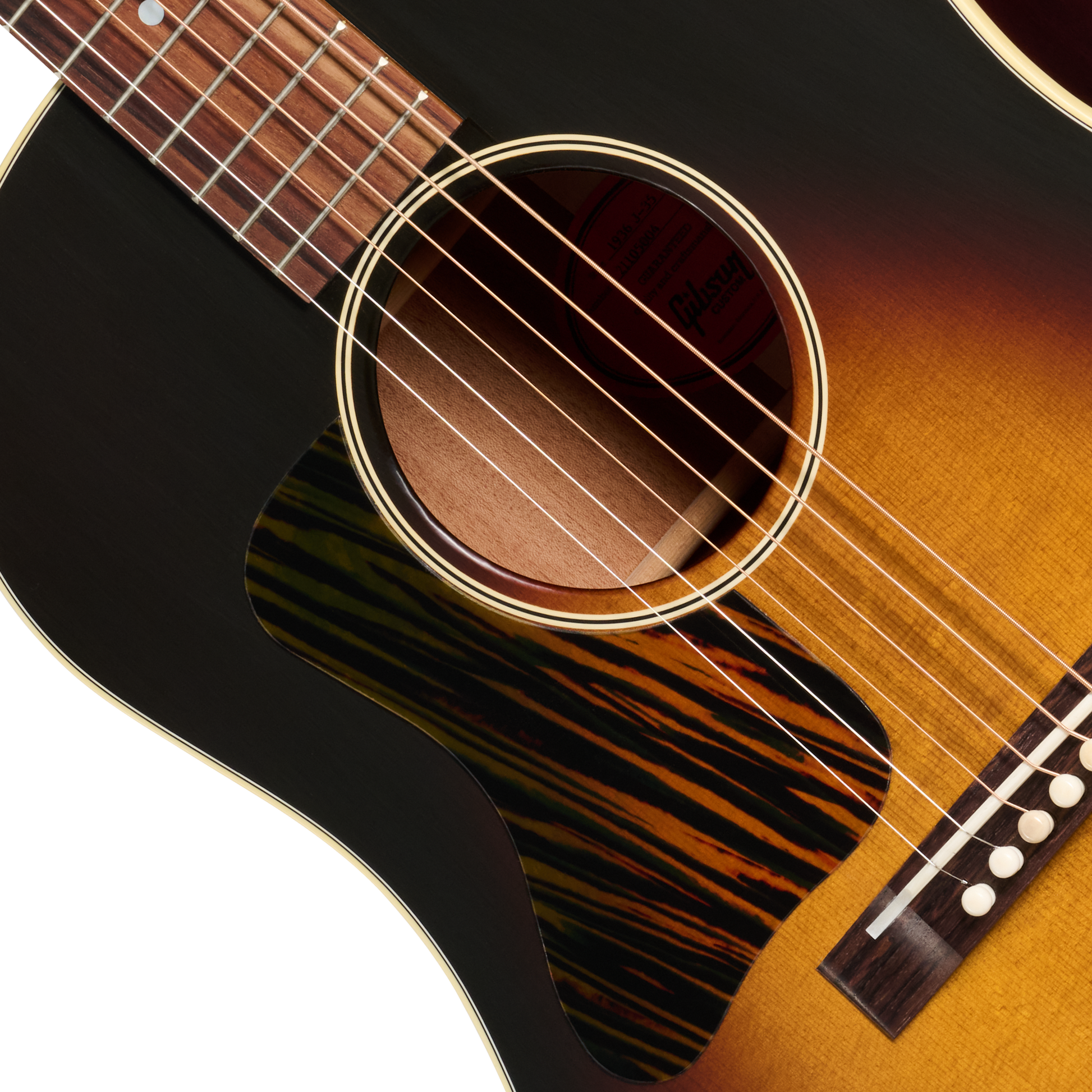 Gibson Custom 1936 J-35 Reissue, Left-Handed, Vintage Sunburst