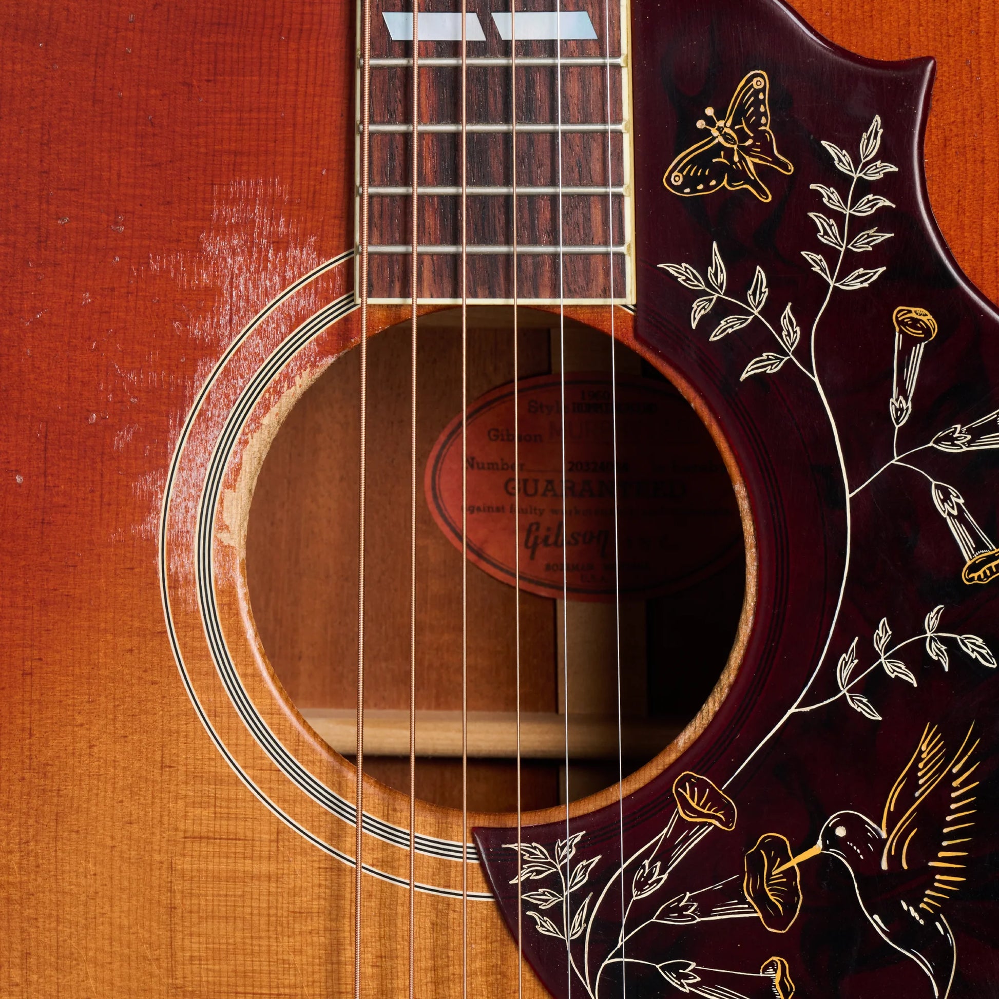 Gibson Custom 1960 Hummingbird Reissue, Heavy Aged, Washed Cherry Sunburst