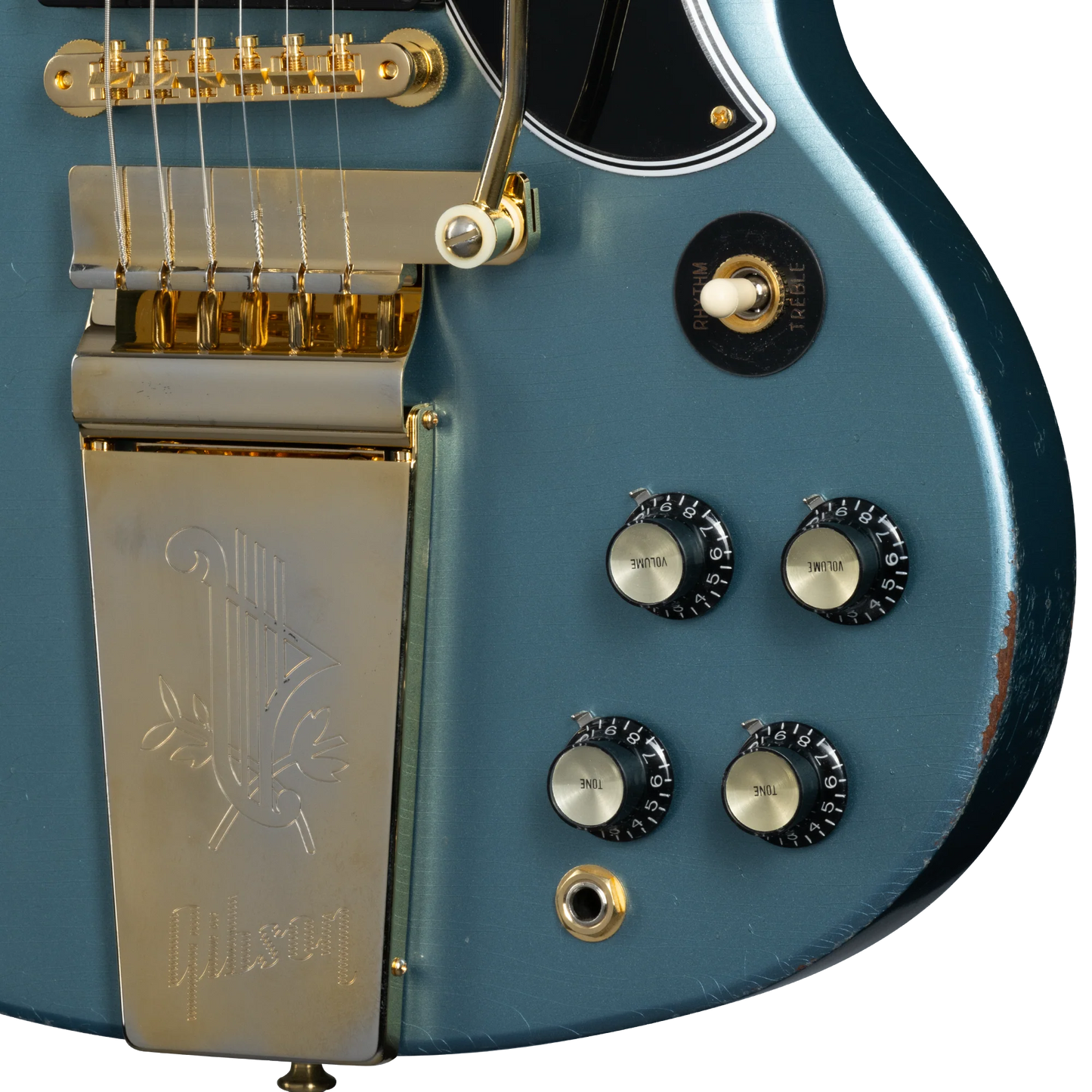 Gibson Custom 1964 SG Standard Reissue with Maestro, Light Aged, Antique Pelham Blue