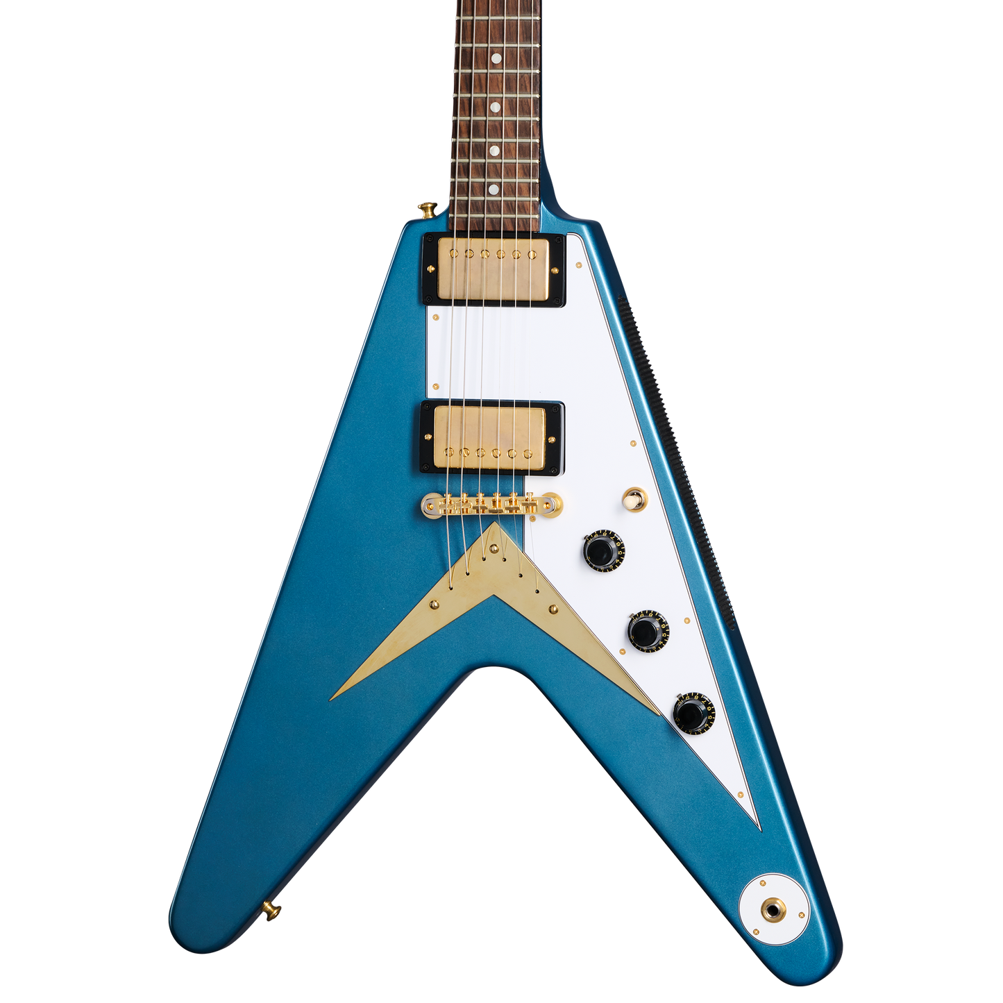 Gibson Custom 1958 Korina Flying V (White Pickguard), Exclusive, Antique Pelham Blue VOS